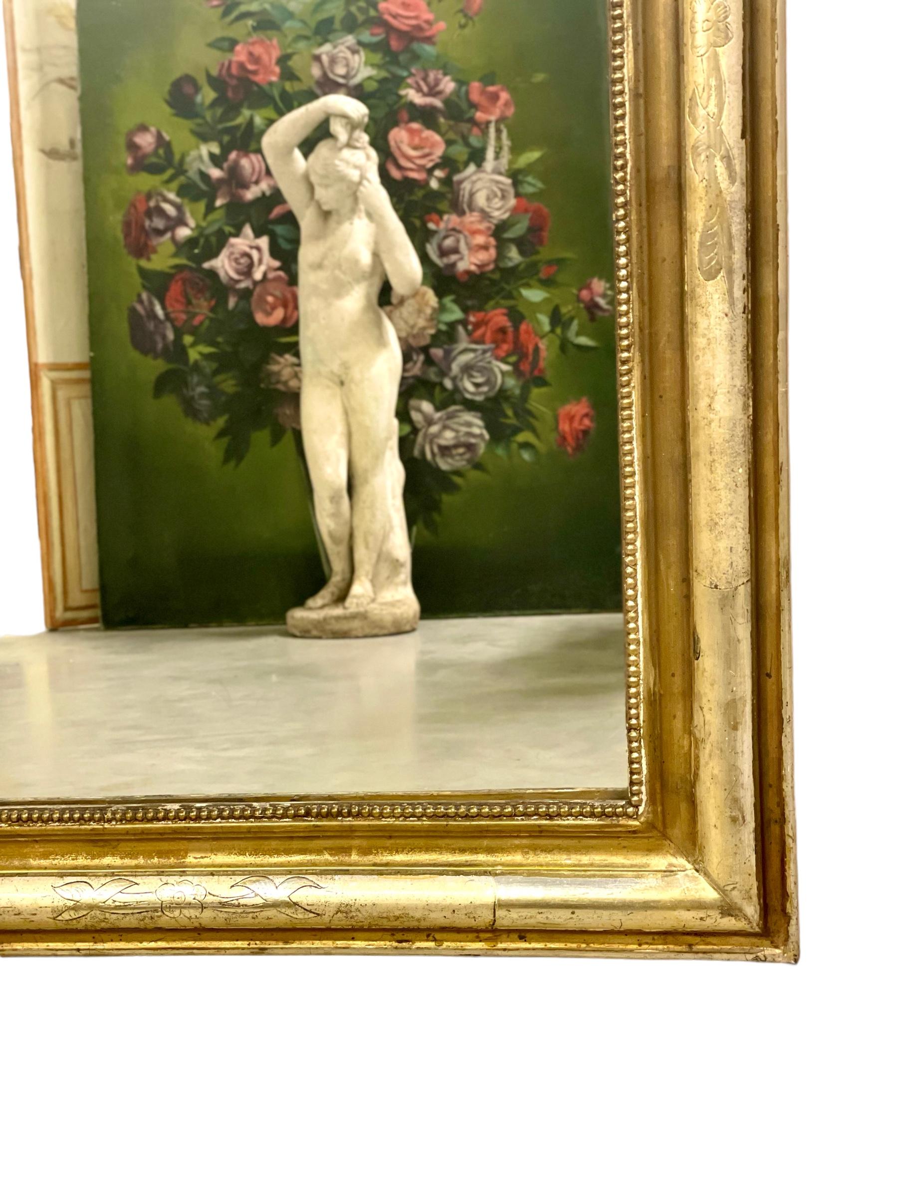French Louis Philippe Period Giltwood Mirror For Sale