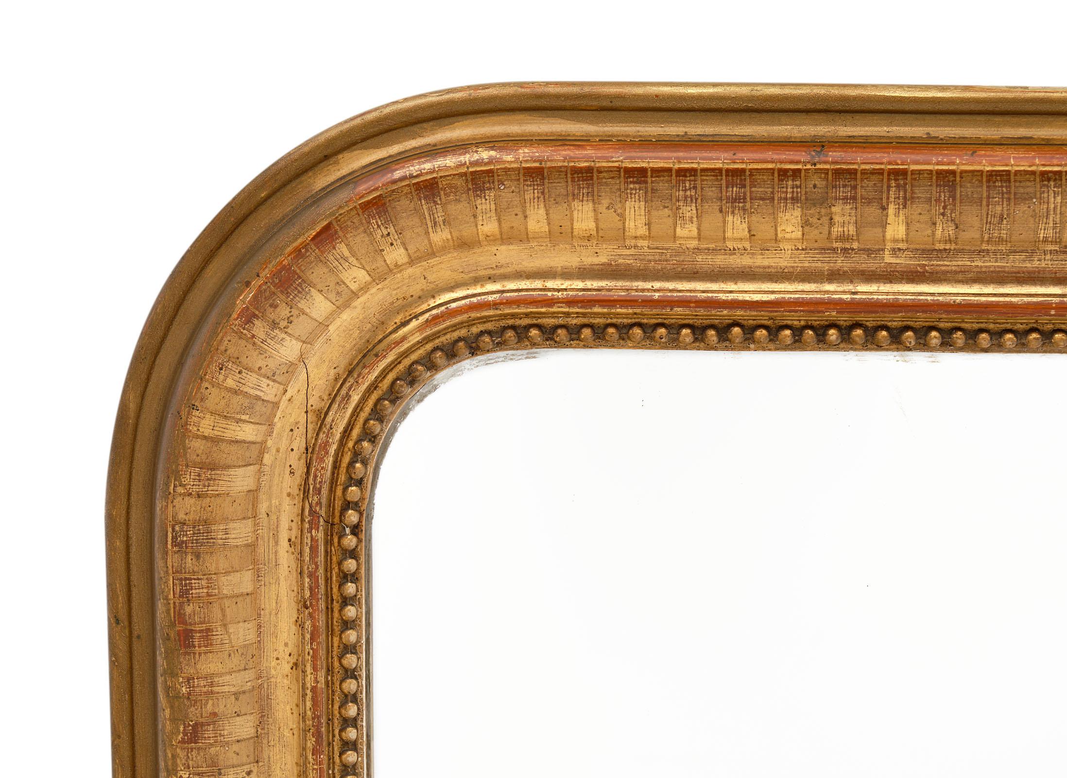 French Louis Philippe Period Gold Leaf Mirror