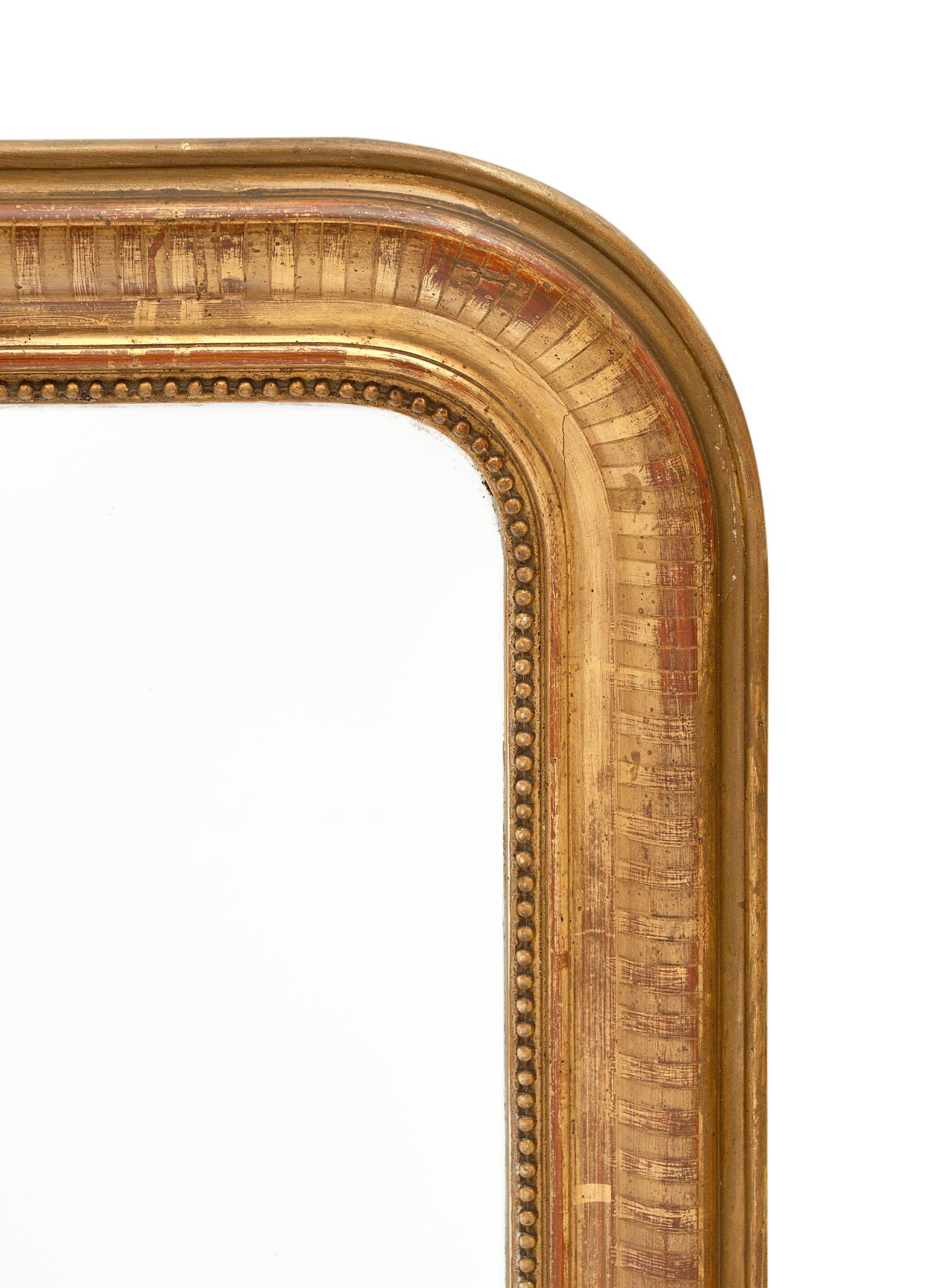 Louis Philippe Period Gold Leaf Mirror In Good Condition In Austin, TX