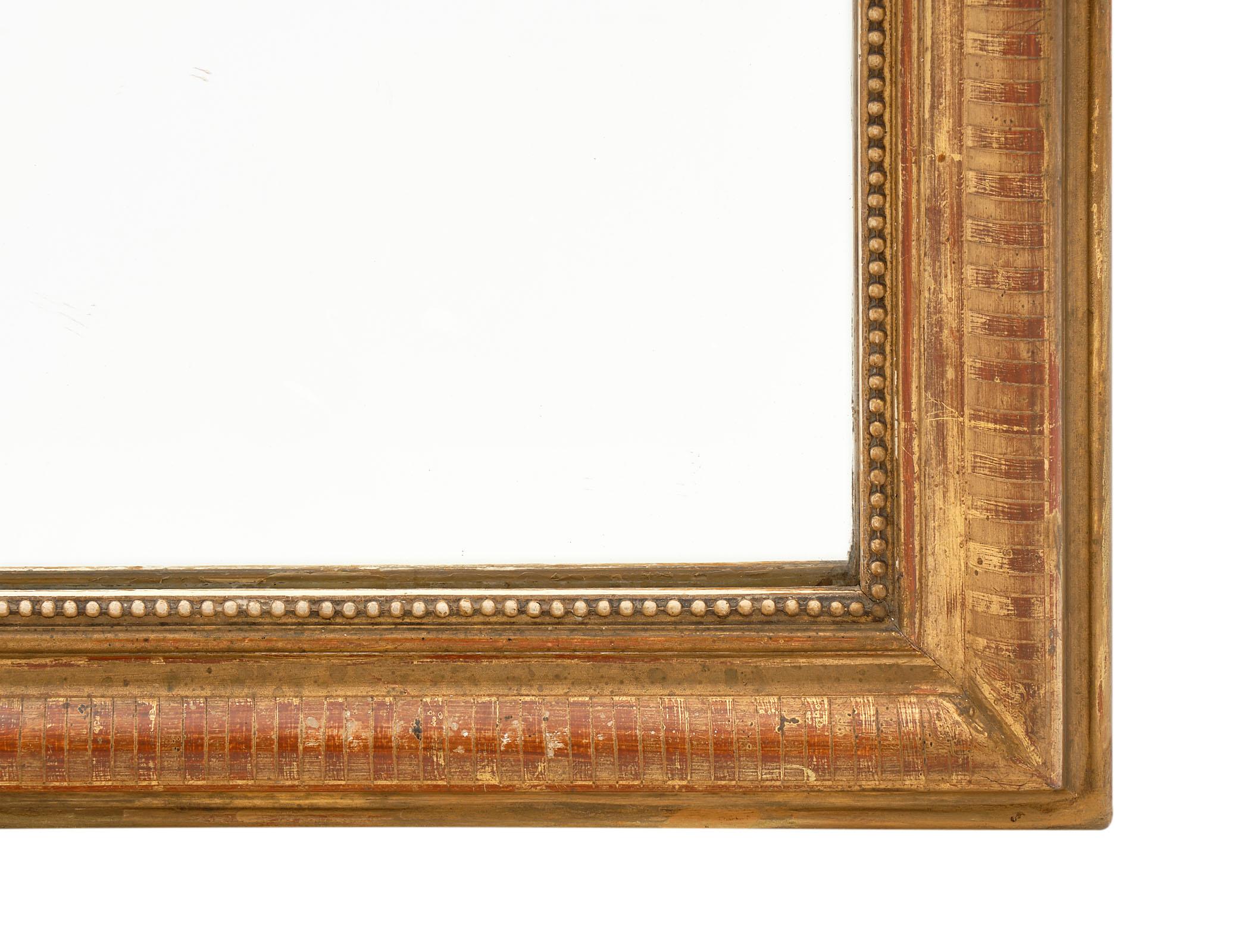 Wood Louis Philippe Period Gold Leaf Mirror