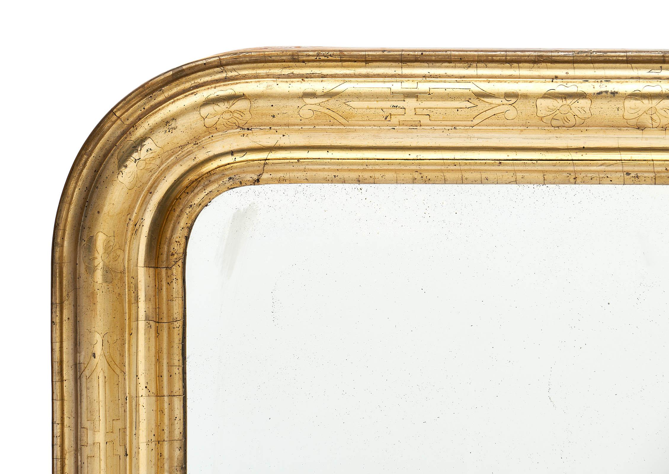 Mid-19th Century Louis Philippe Period Gold Leafed Mirror