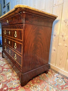 Louis Philippe Period Mahogany Chest of Drawers, 19th Century
