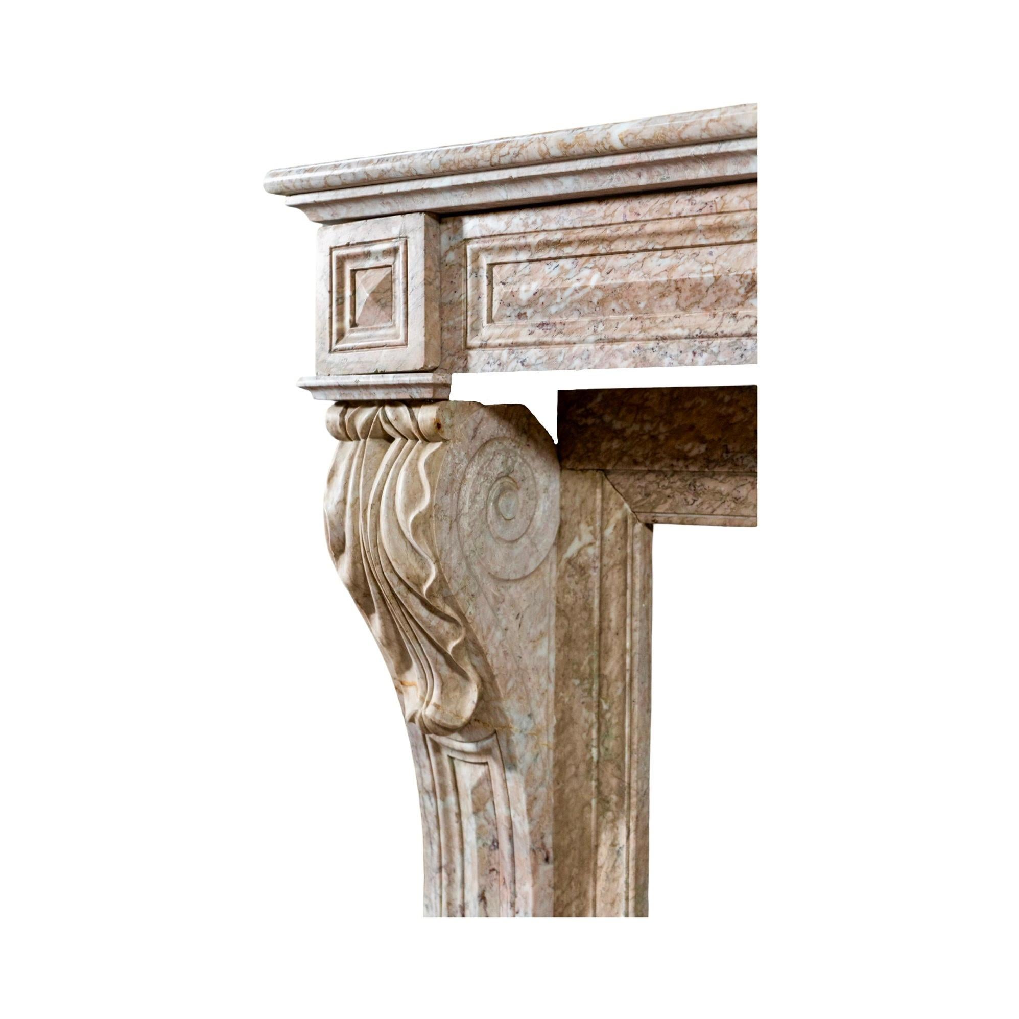 Antique French Balacet Marble Mantel For Sale 8