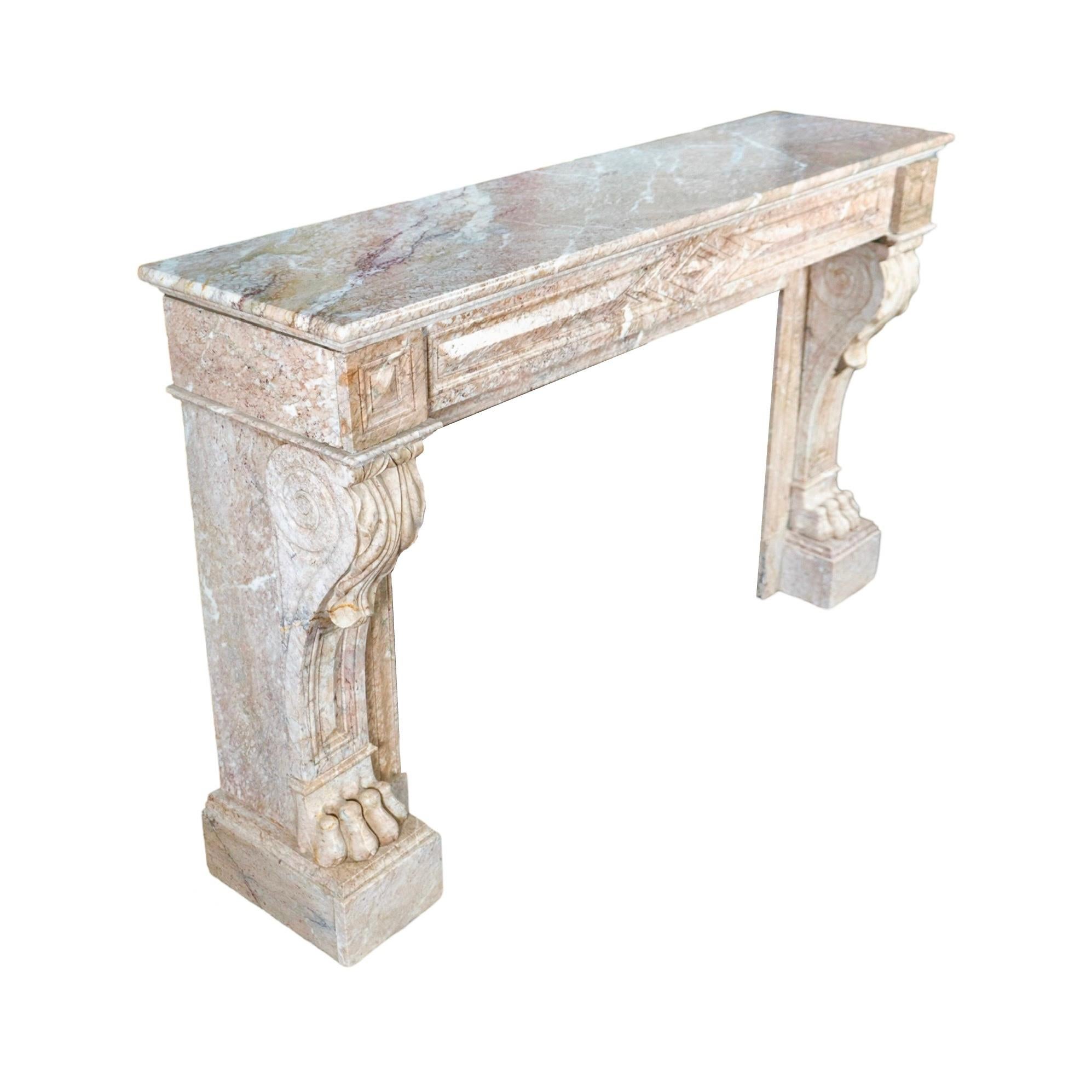 Antique French Balacet Marble Mantel In Good Condition For Sale In Dallas, TX