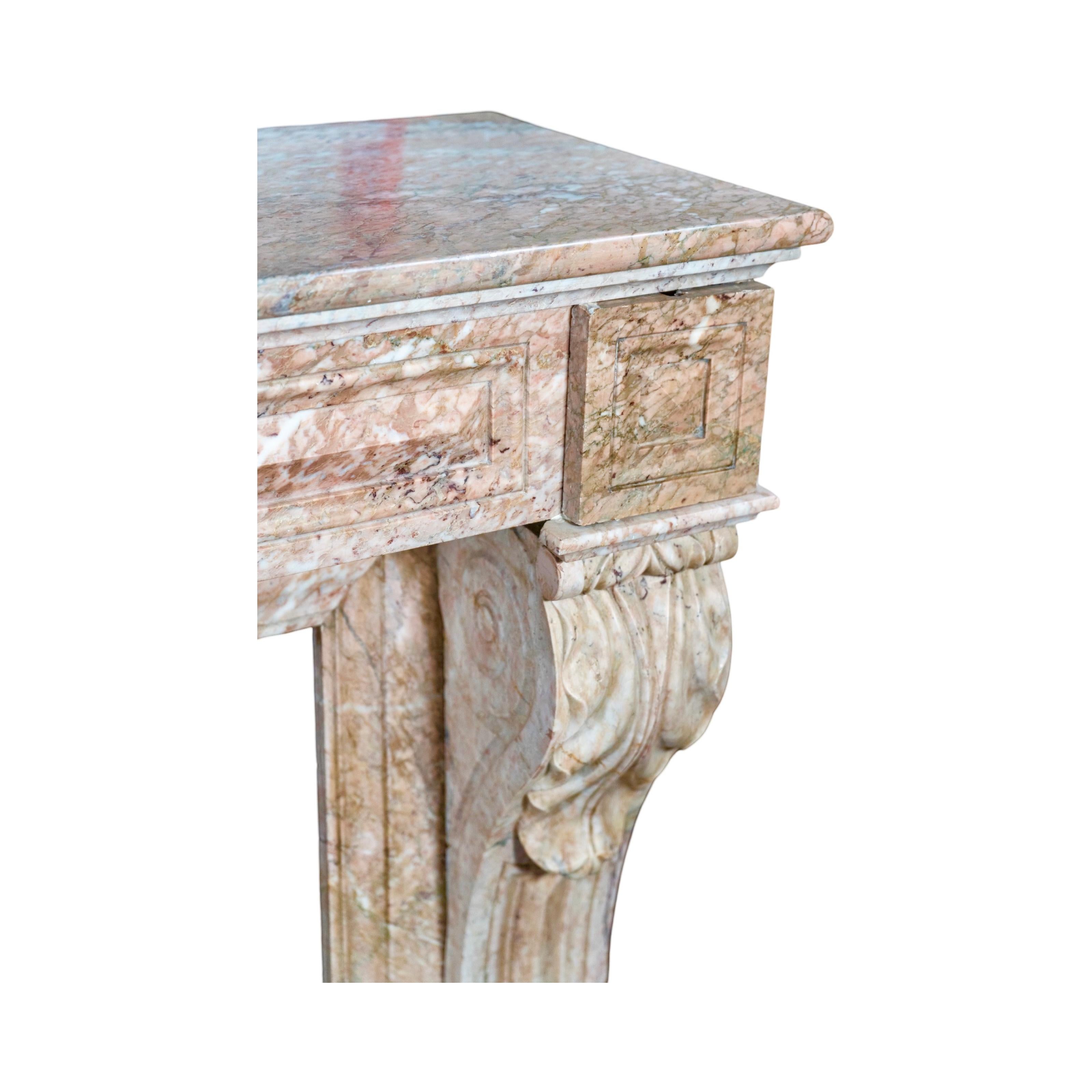 Antique French Balacet Marble Mantel For Sale 1