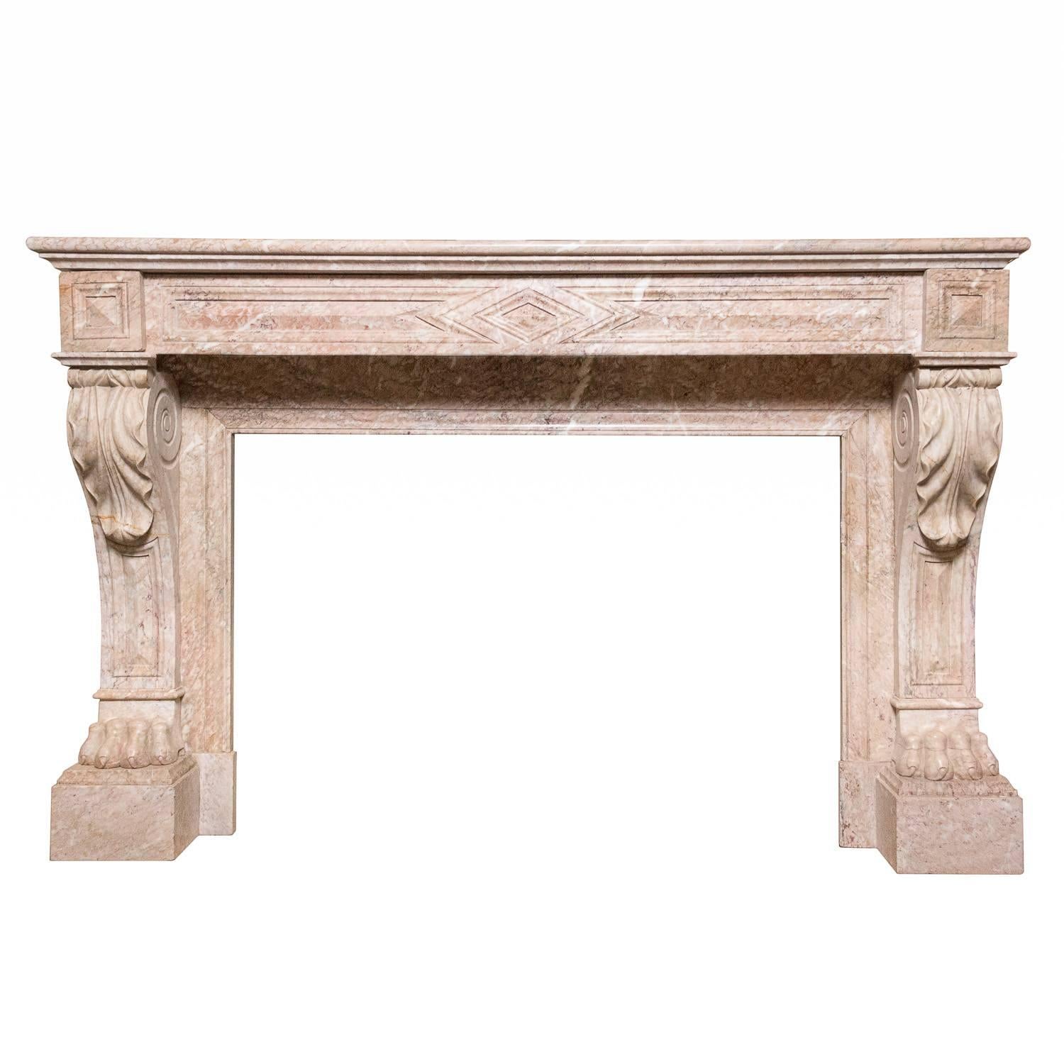 Louis Philippe Period Marble Empire Style Mantel For Sale