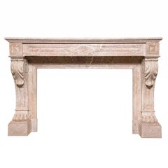 Antique Louis Philippe Period Marble Empire Style Mantel