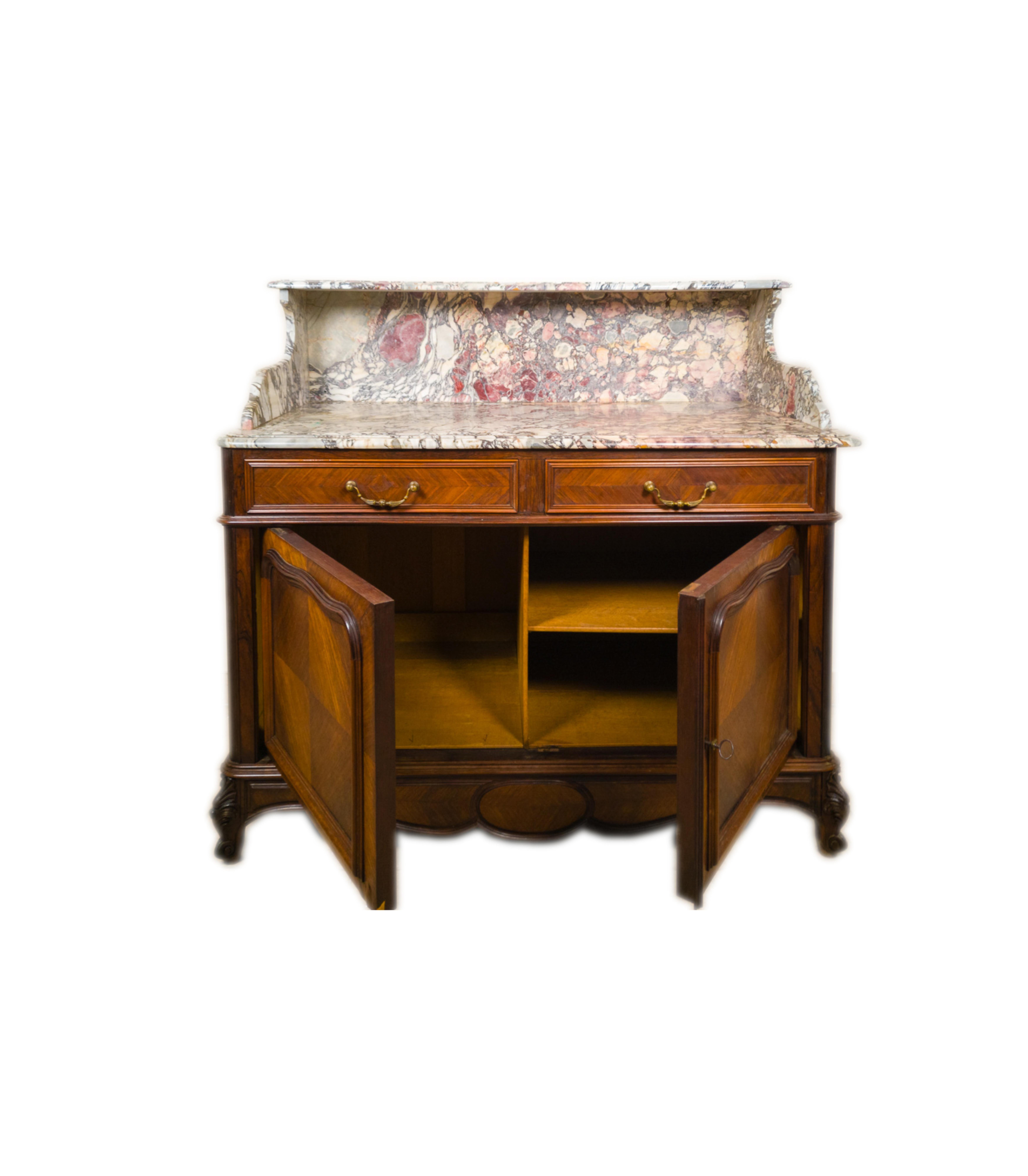 French  Louis Philippe Period Marble Top Buffet, 19th Century For Sale