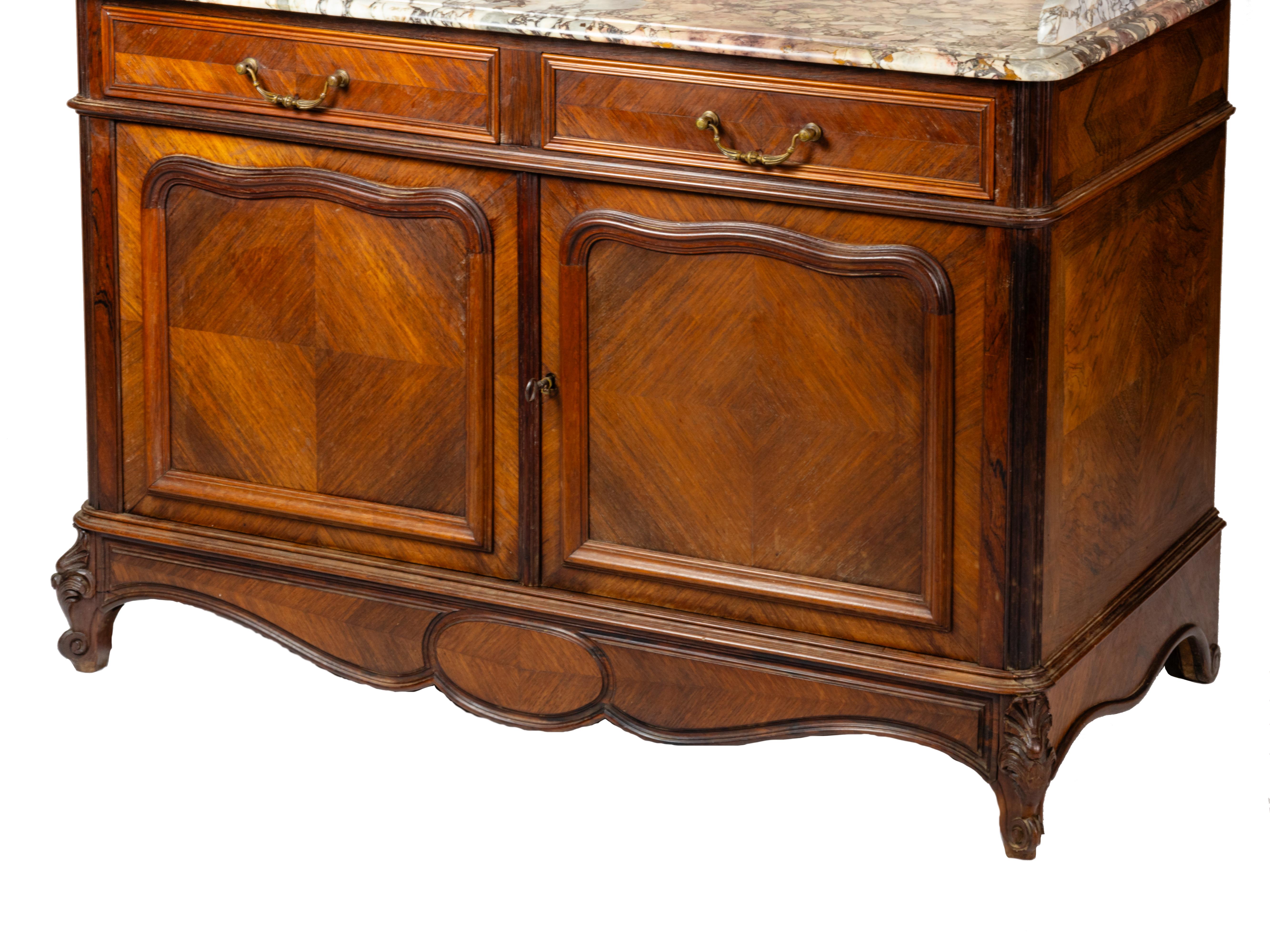 Francese Buffet con piano in marmo del periodo Louis Philippe, XIX secolo in vendita