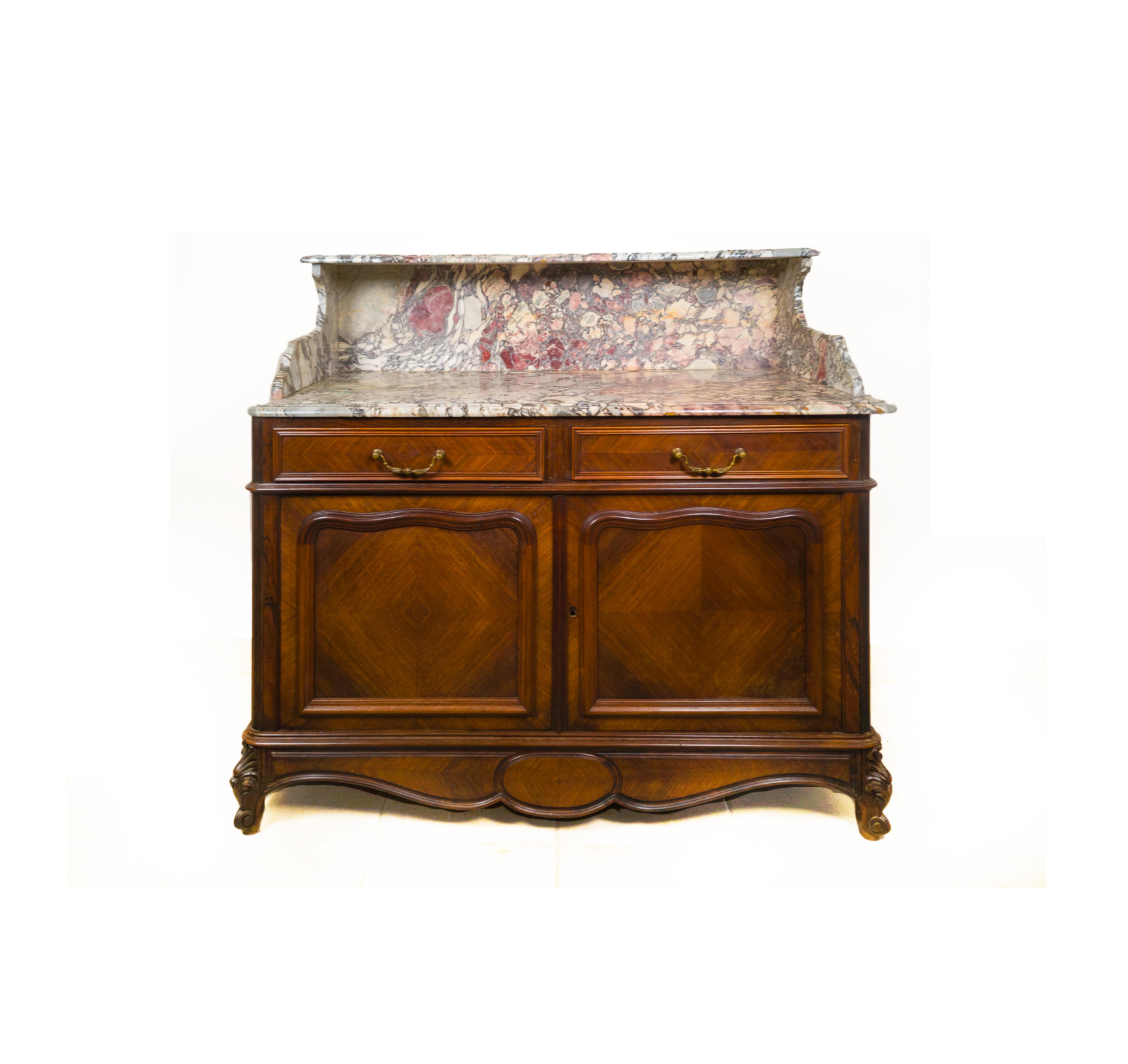  Louis Philippe Period Marble Top Buffet, 19th Century For Sale 3