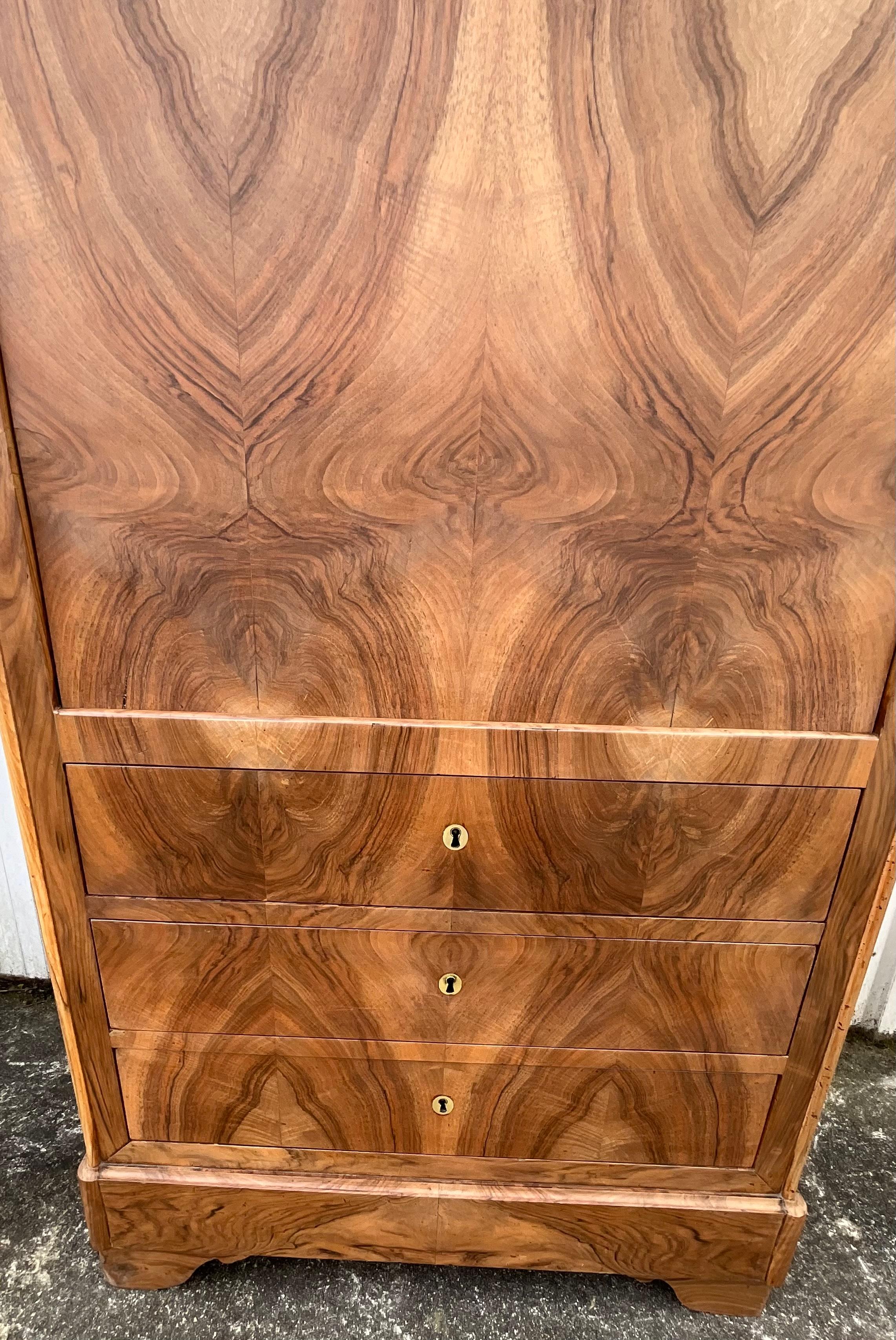 Louis Philippe Period Secretary, Mid 19th Century, Burl Walnut For Sale 8