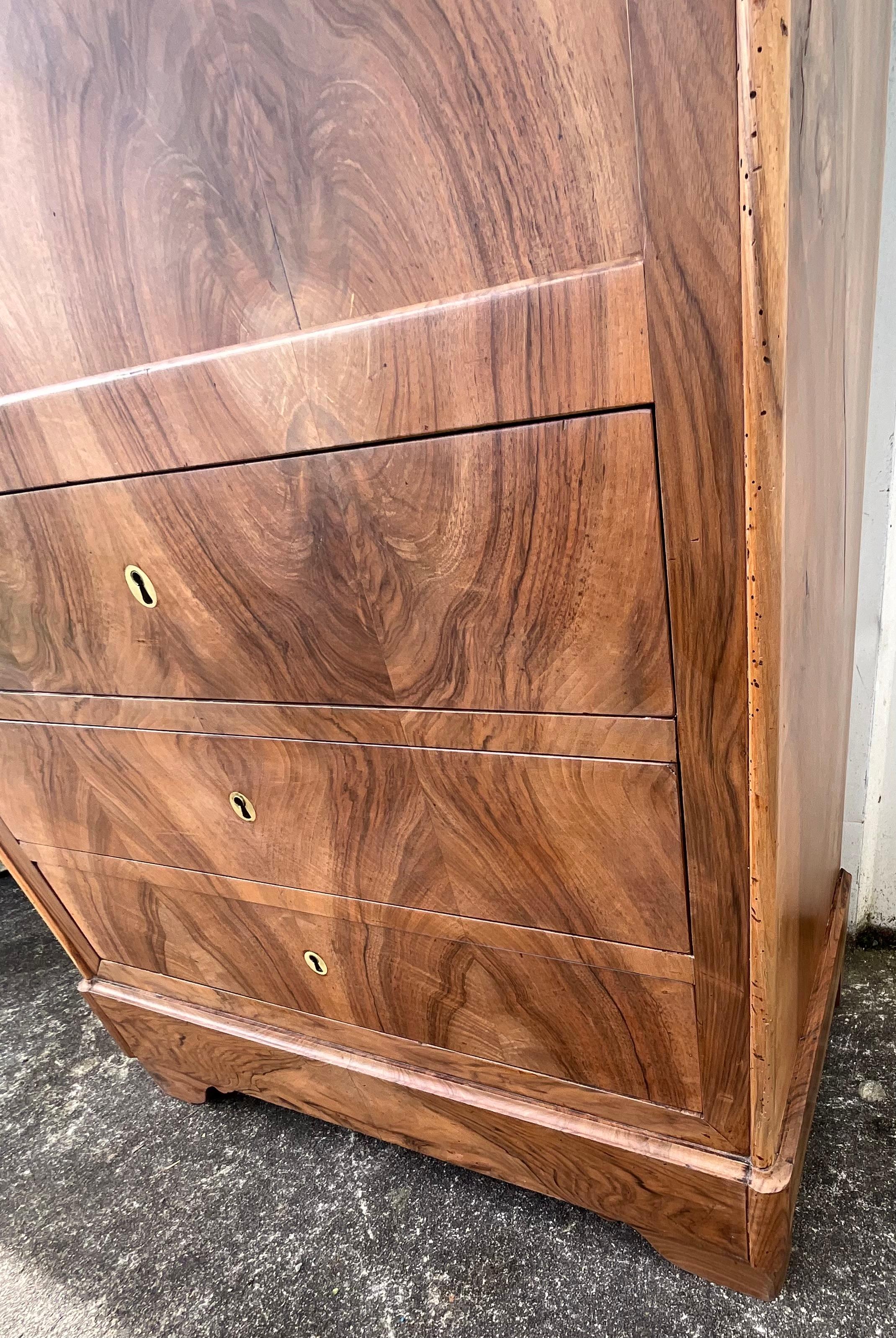 Louis Philippe Period Secretary, Mid 19th Century, Burl Walnut For Sale 9