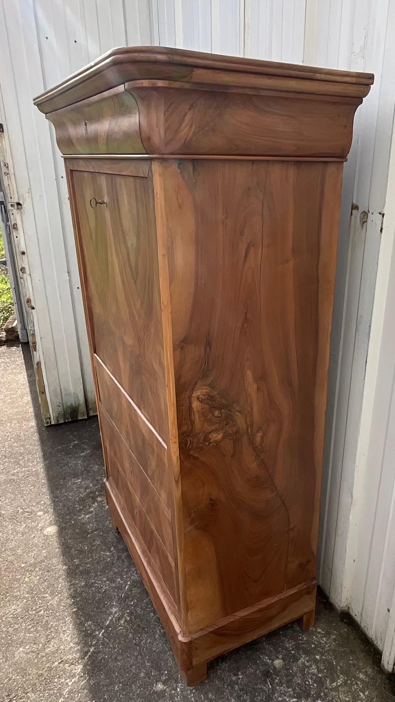 Louis Philippe Period Secretary, Mid 19th Century, Burl Walnut For Sale 12