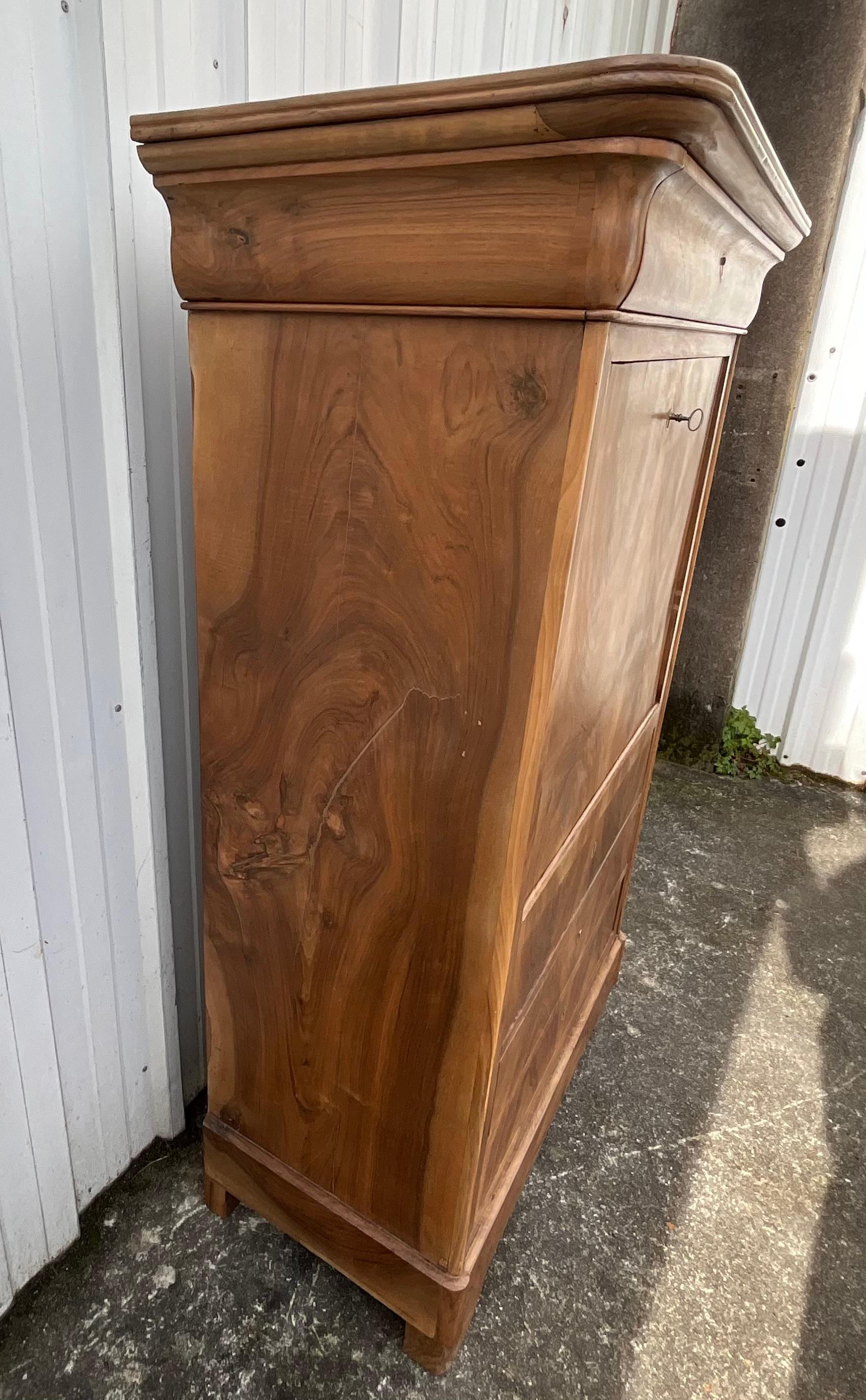 Louis Philippe Period Secretary, Mid 19th Century, Burl Walnut For Sale 13