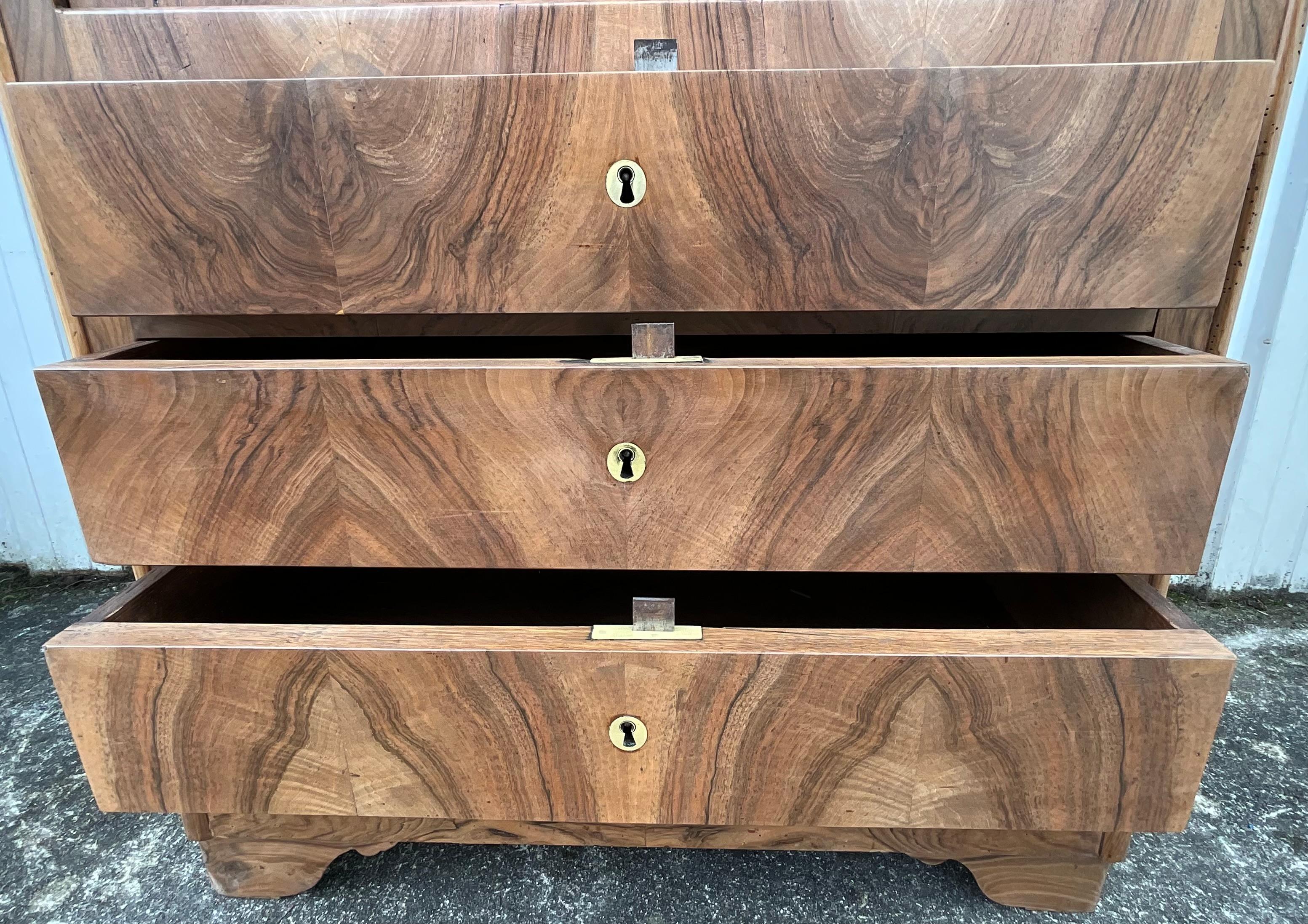 Louis Philippe Period Secretary, Mid 19th Century, Burl Walnut For Sale 1