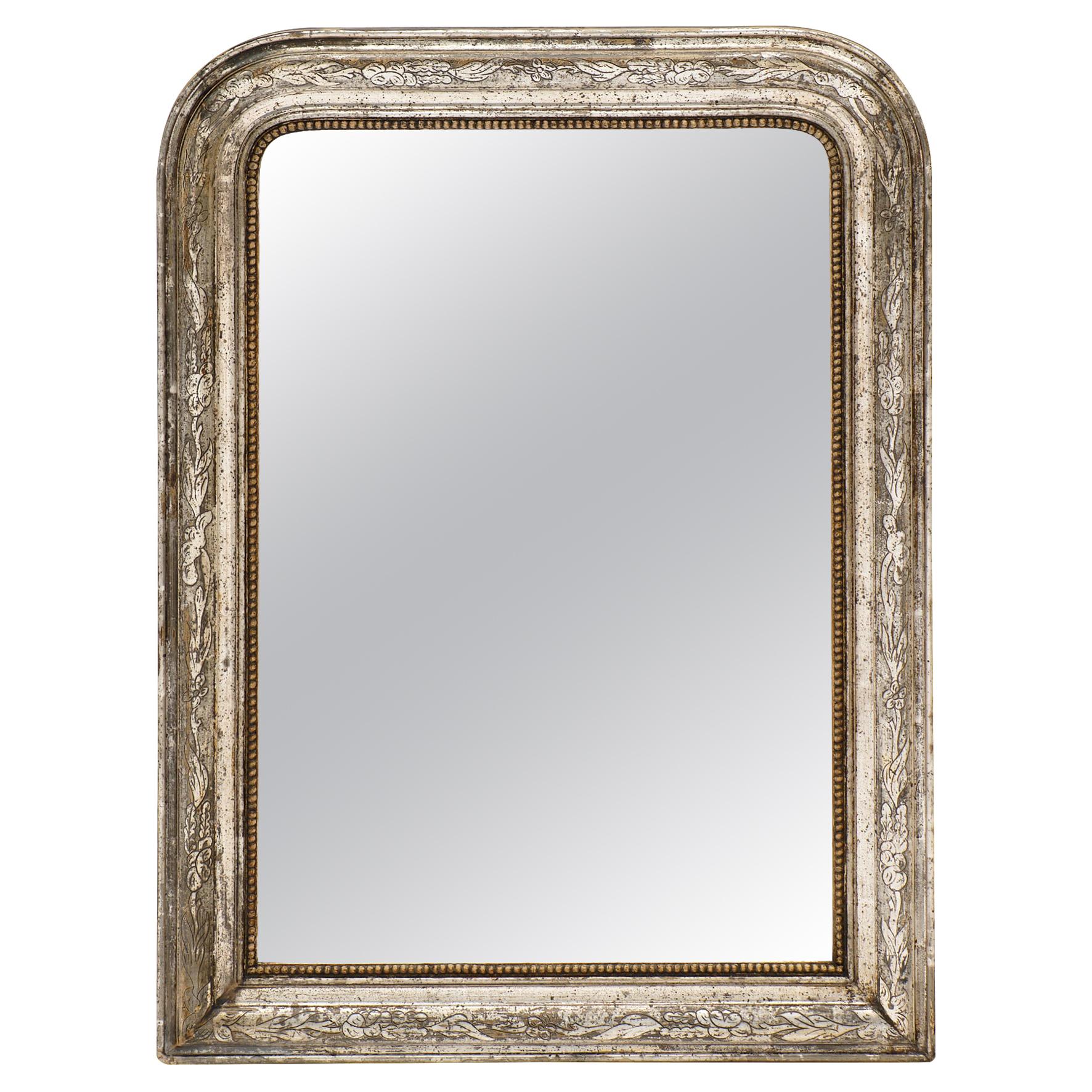 Louis Philippe Period Silver Leaf Mirror