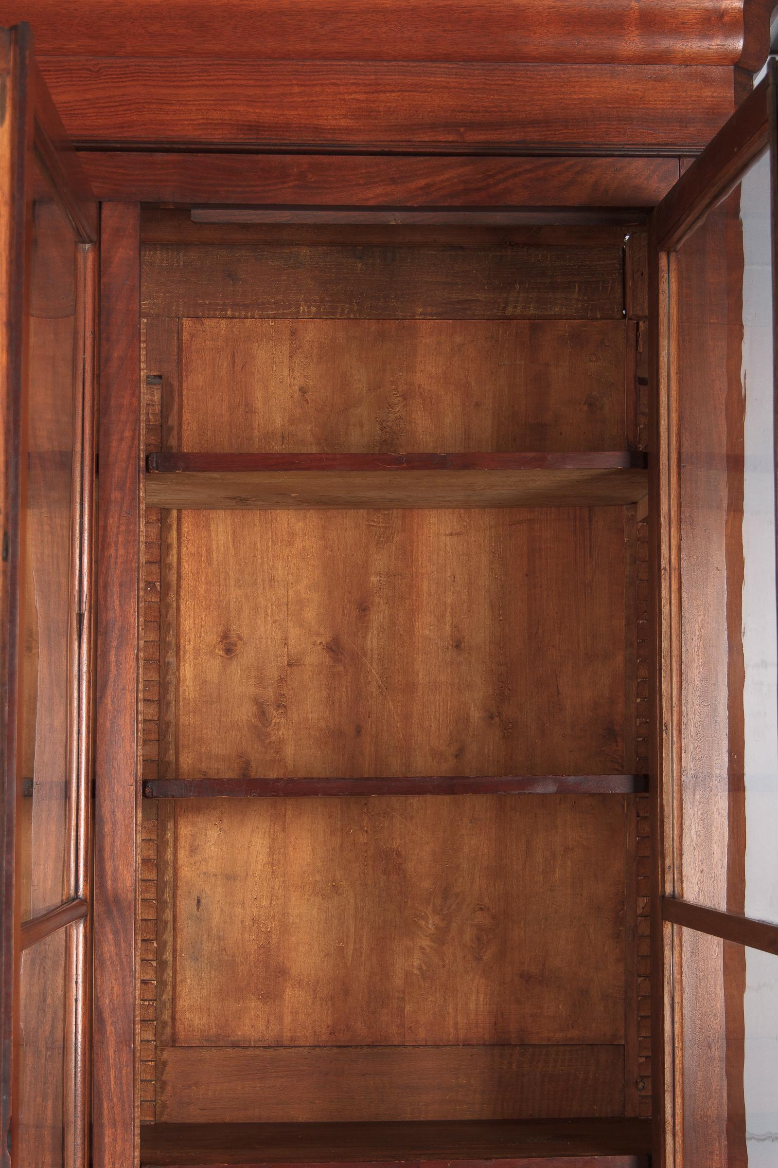 Louis Philippe Period Walnut Three-Door Bookcase, 1830s 8