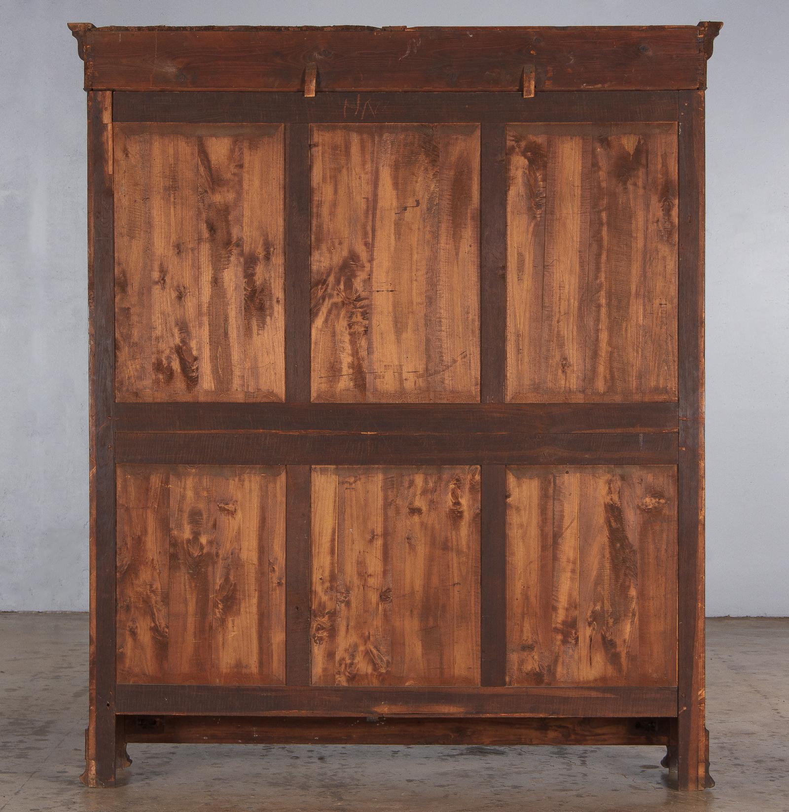 Louis Philippe Period Walnut Three-Door Bookcase, 1830s 13