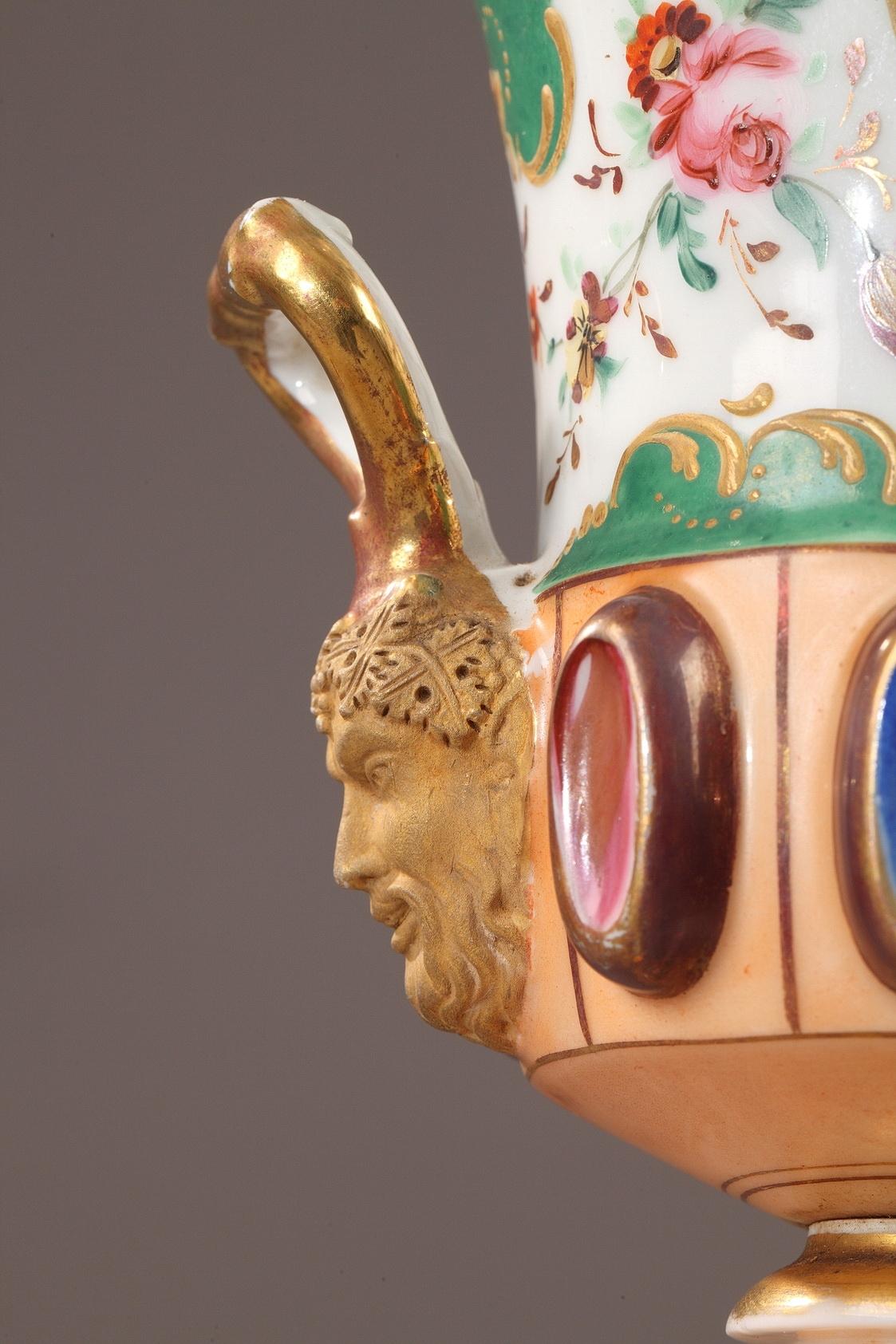 Louis-Philippe Porcelain Medici Vases For Sale 6