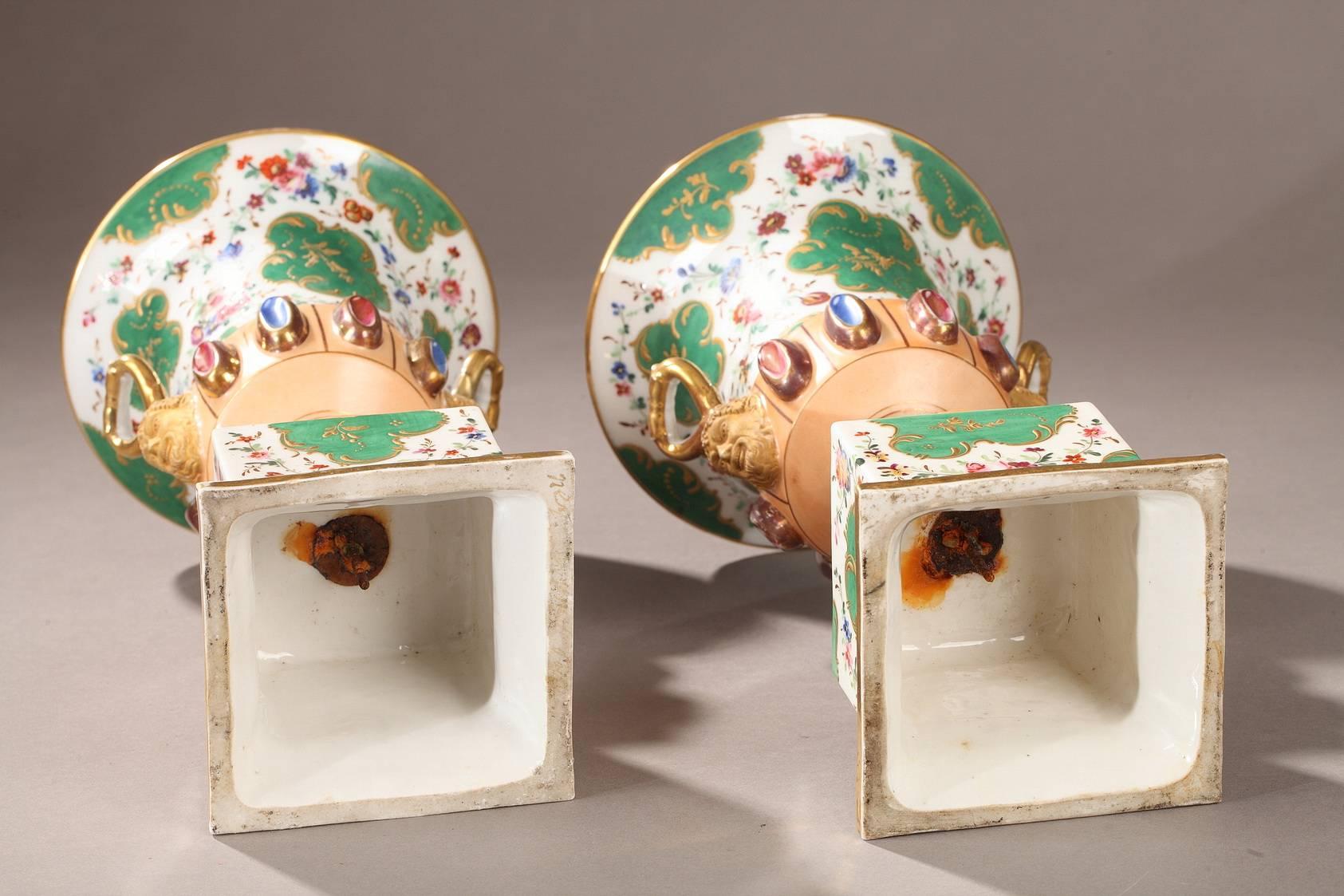 Louis-Philippe Porcelain Medici Vases For Sale 9