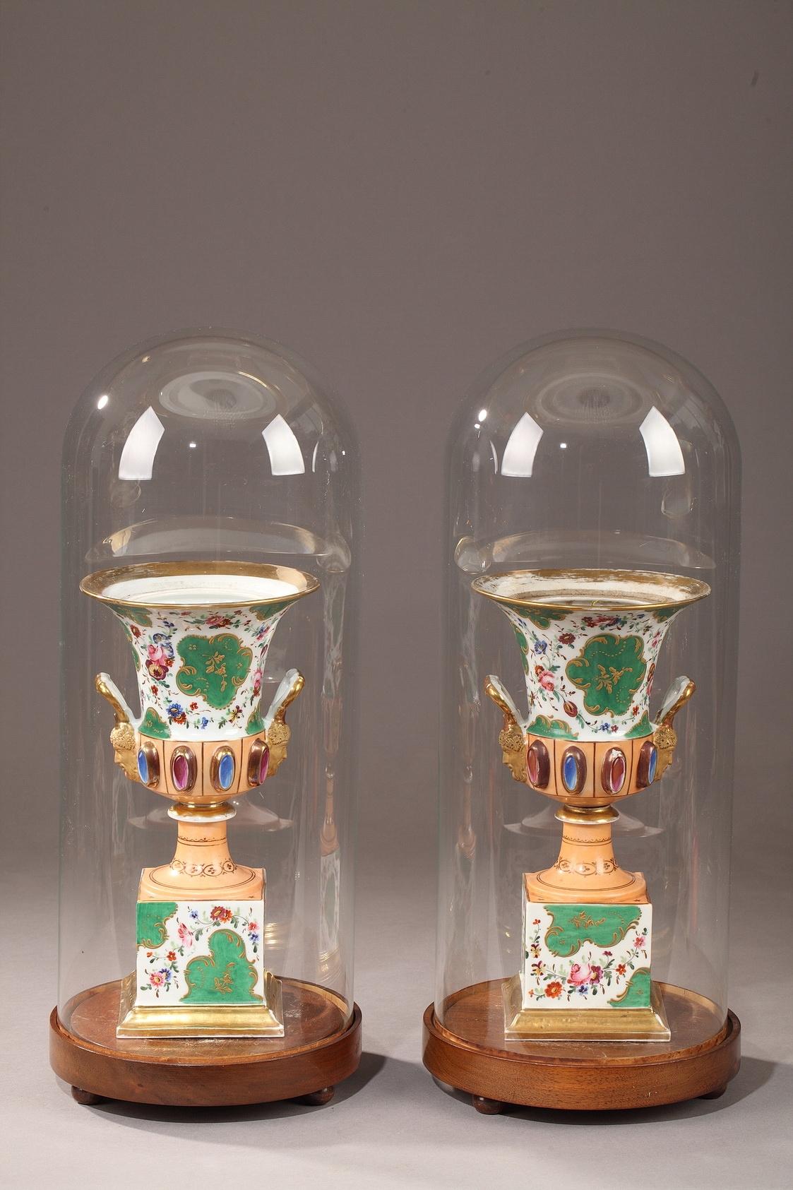 French Louis-Philippe Porcelain Medici Vases For Sale