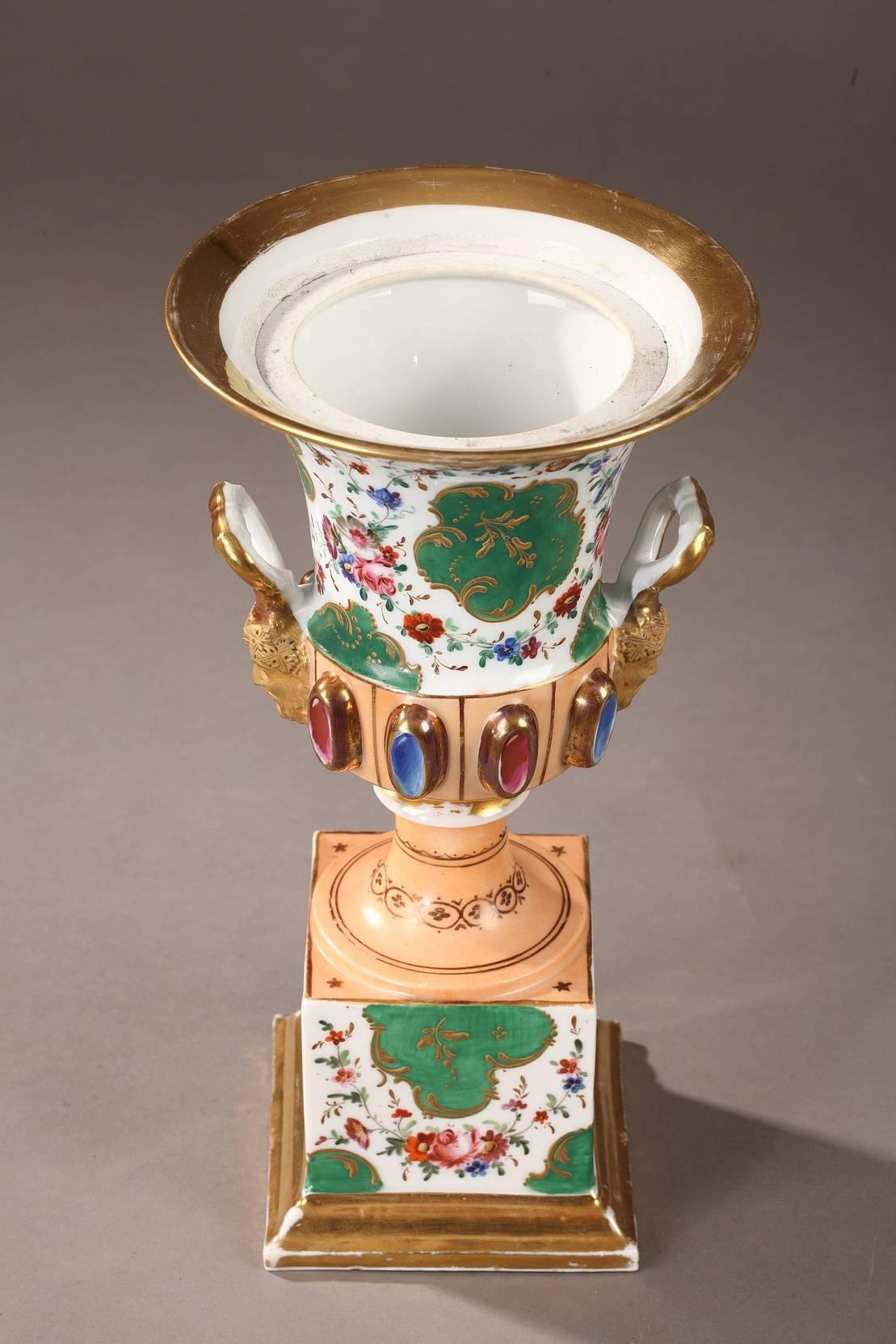 Louis-Philippe Porcelain Medici Vases For Sale 1