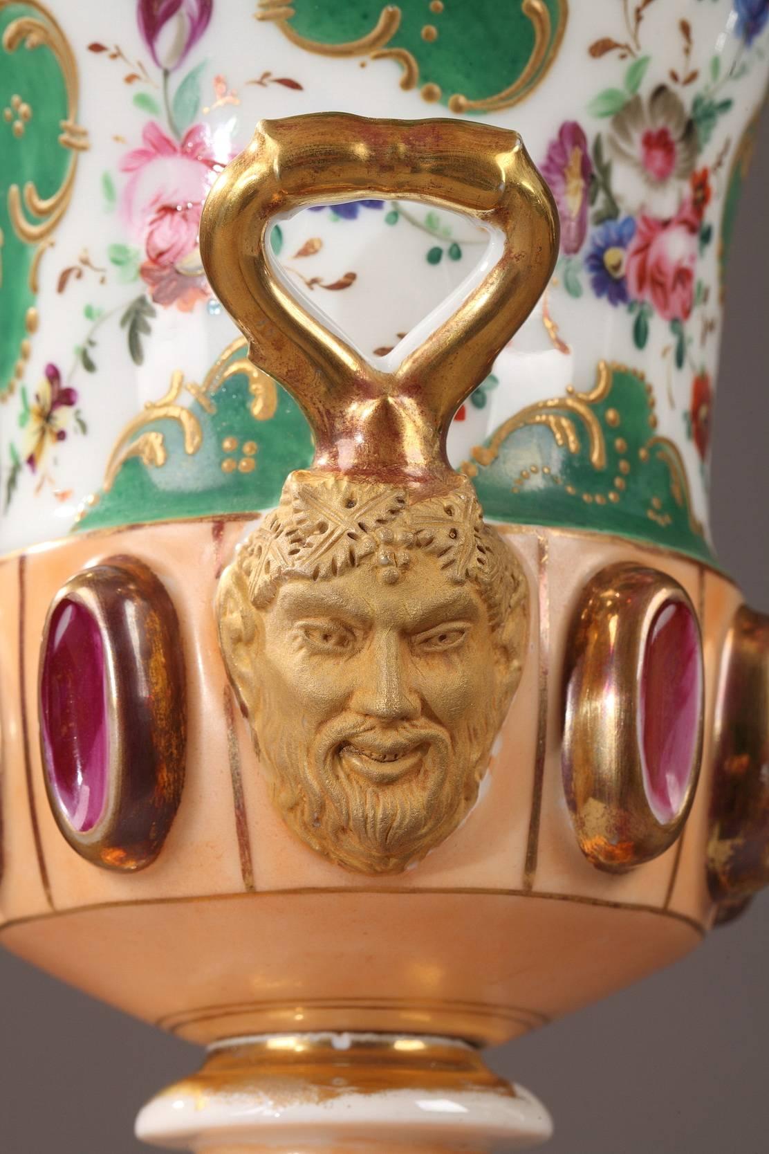 Louis-Philippe Porcelain Medici Vases For Sale 3