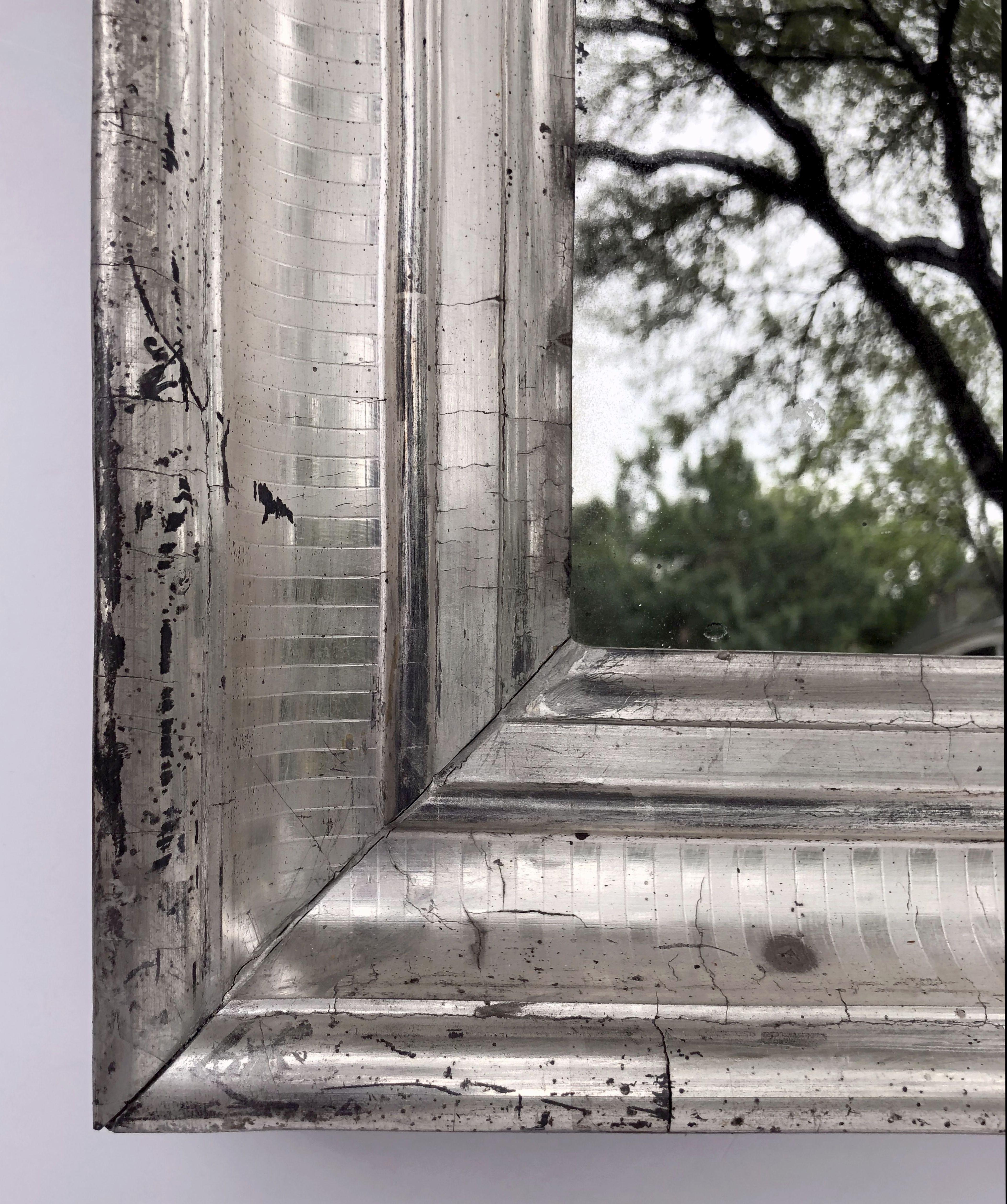 Louis Philippe Rectangular Silver Gilt Wall Mirror (H 22 3/8 x W 19 1/4) 6