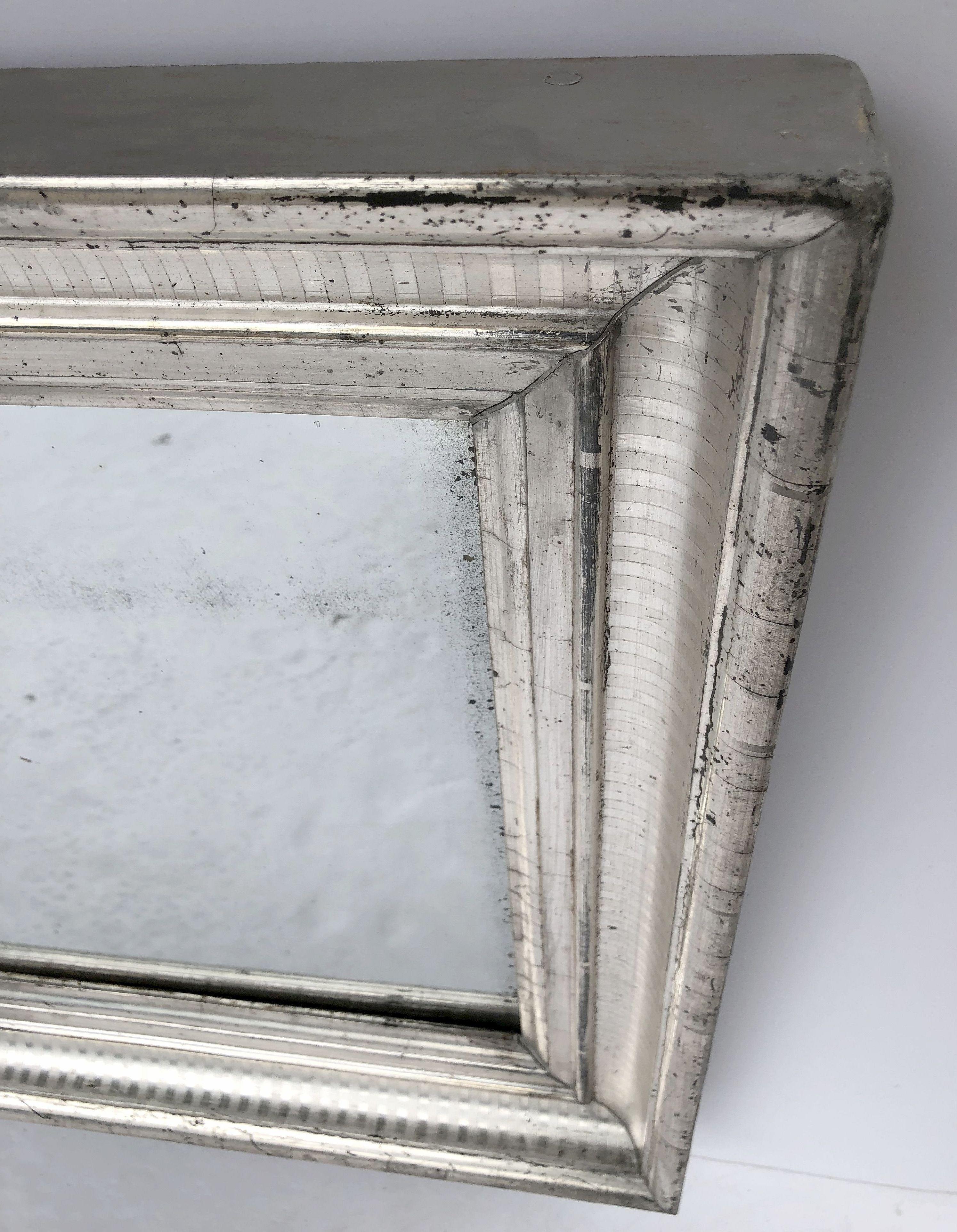 Louis Philippe Rectangular Silver Gilt Wall Mirror (H 22 3/8 x W 19 1/4) 8