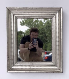 Louis Philippe Rectangular Silver Gilt Wall Mirror (H 22 3/8 x W 19 1/4)