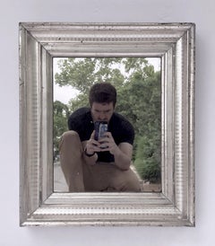 Louis Philippe Rectangular Silver Gilt Wall Mirror (H 22 3/8 x W 19 1/4)