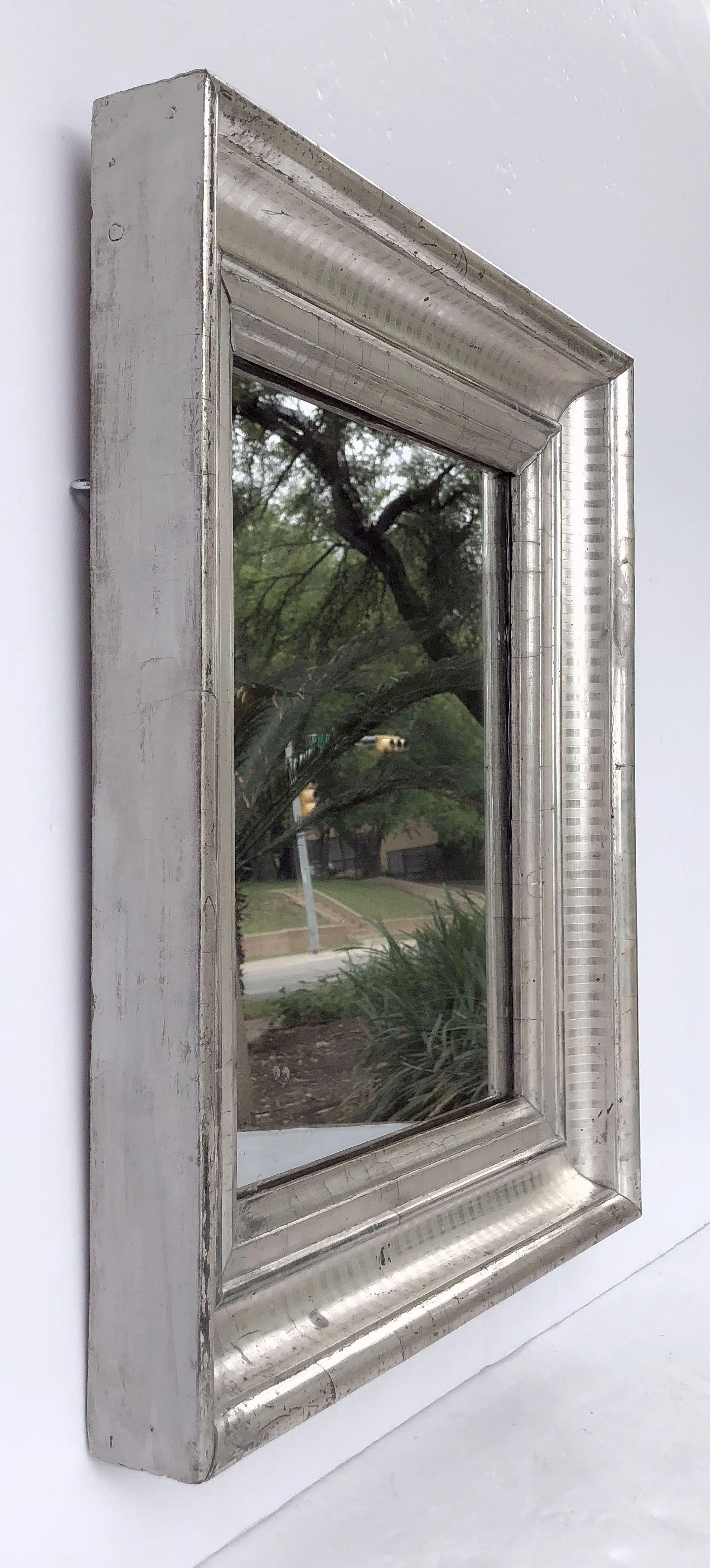 French Louis Philippe Rectangular Silver Gilt Wall Mirror (H 22 3/8 x W 19 1/4)