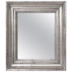 Antique Louis Philippe Rectangular Silver Gilt Wall Mirror (H 22 3/8 x W 19 1/4)