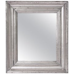 Antique Louis Philippe Rectangular Silver Gilt Wall Mirror (H 22 3/8 x W 19 1/4)