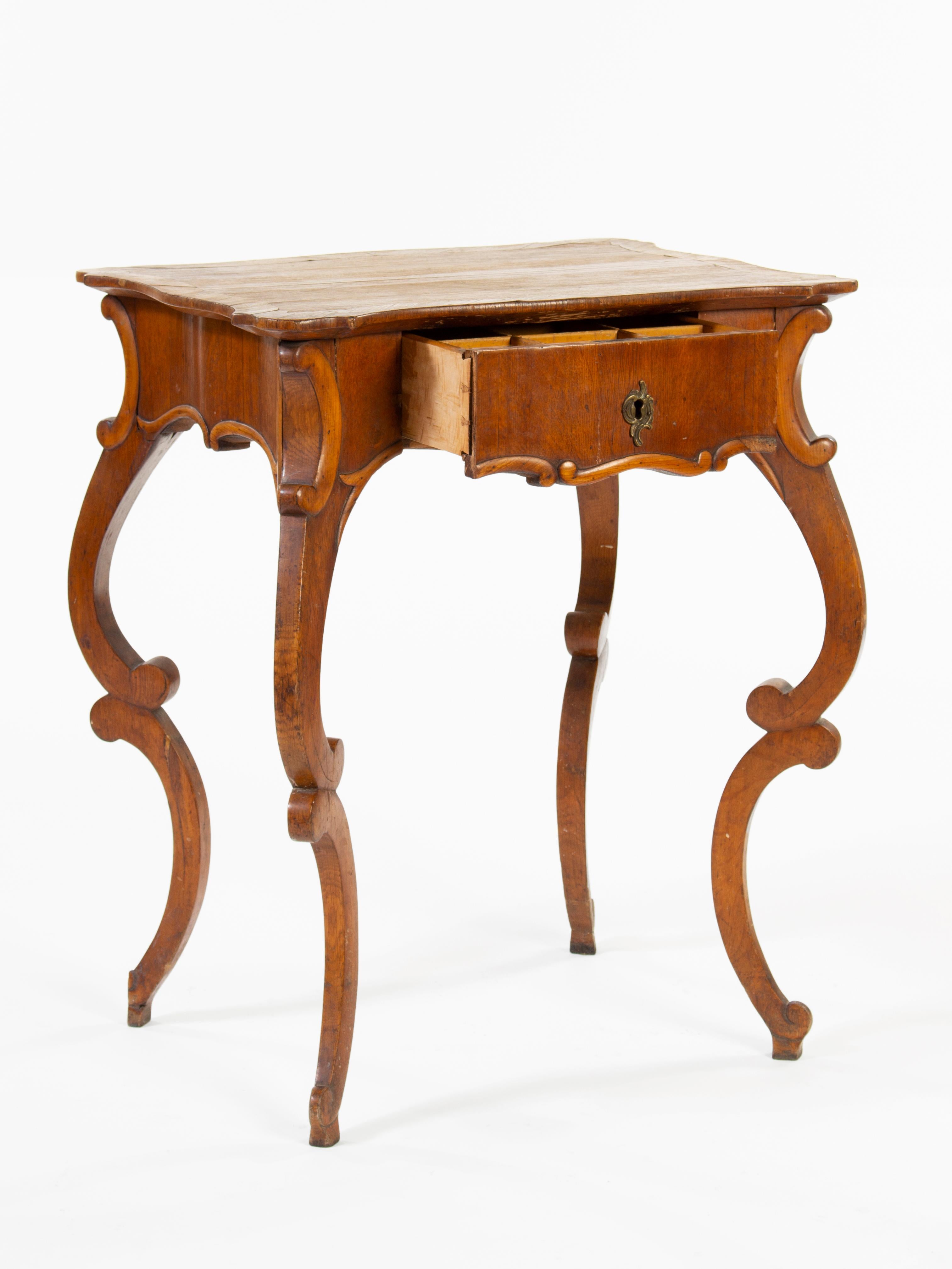 Veneer Louis Philippe Rococo Table, ca. 1870 For Sale