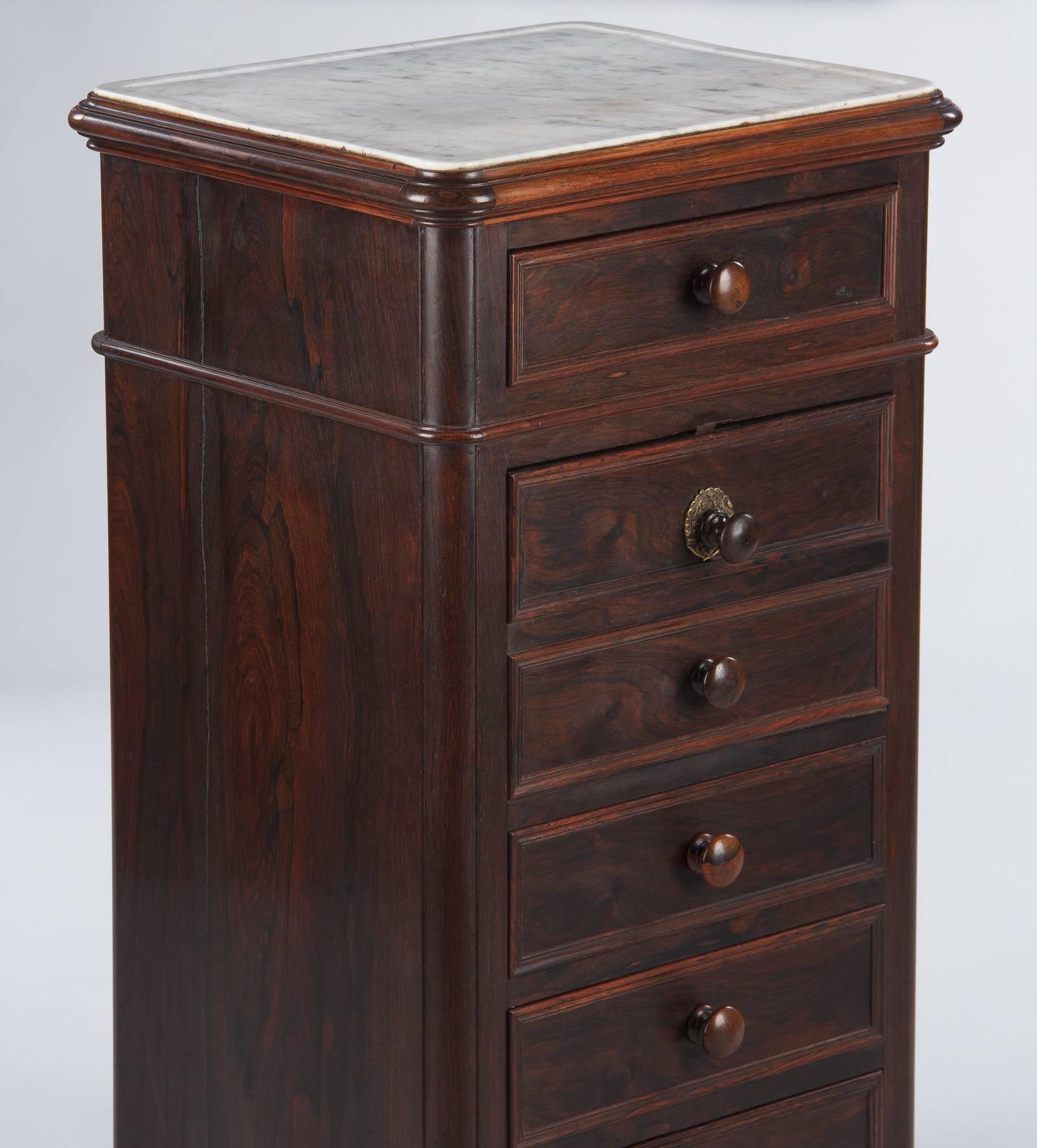 Louis Philippe Rosewood Cabinet with Marble Top, Mid-1800s 6
