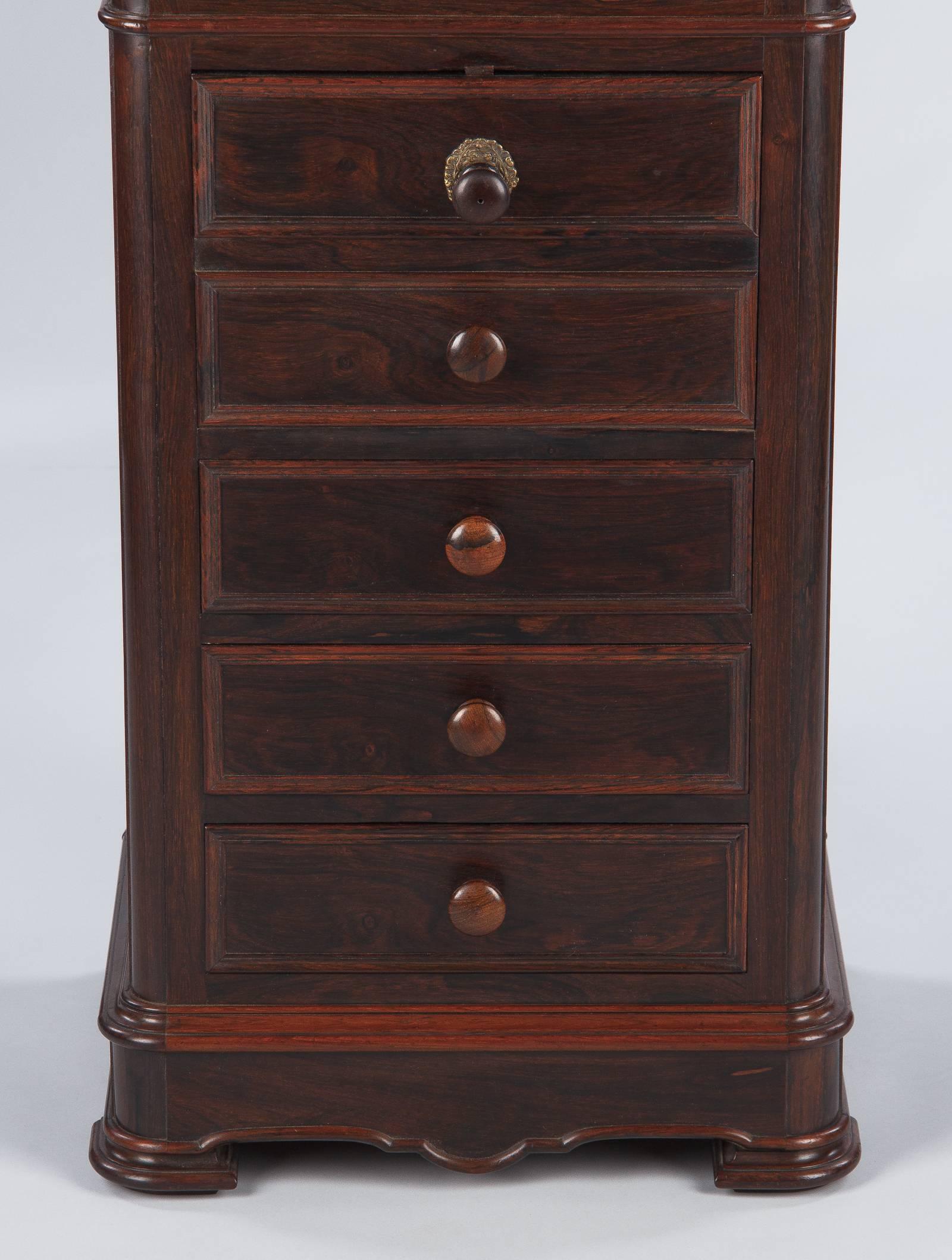Louis Philippe Rosewood Cabinet with Marble Top, Mid-1800s 7