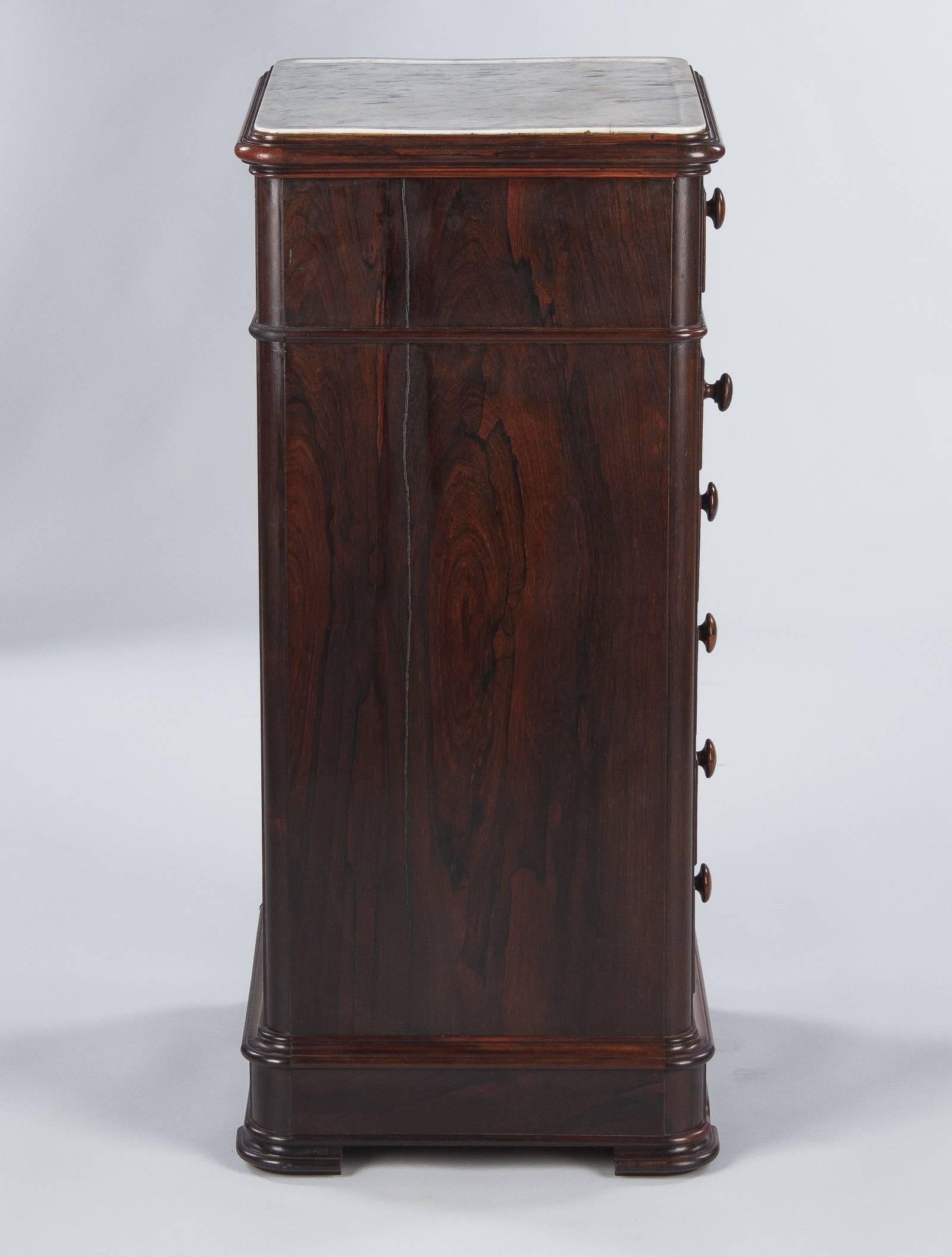 Louis Philippe Rosewood Cabinet with Marble Top, Mid-1800s 12