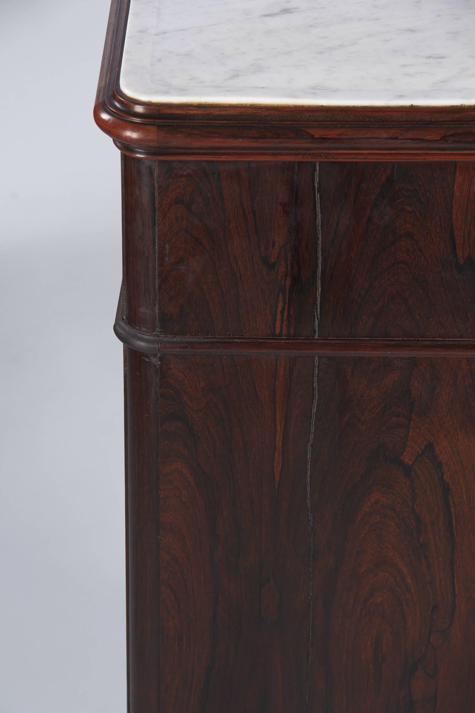 Louis Philippe Rosewood Cabinet with Marble Top, Mid-1800s 13
