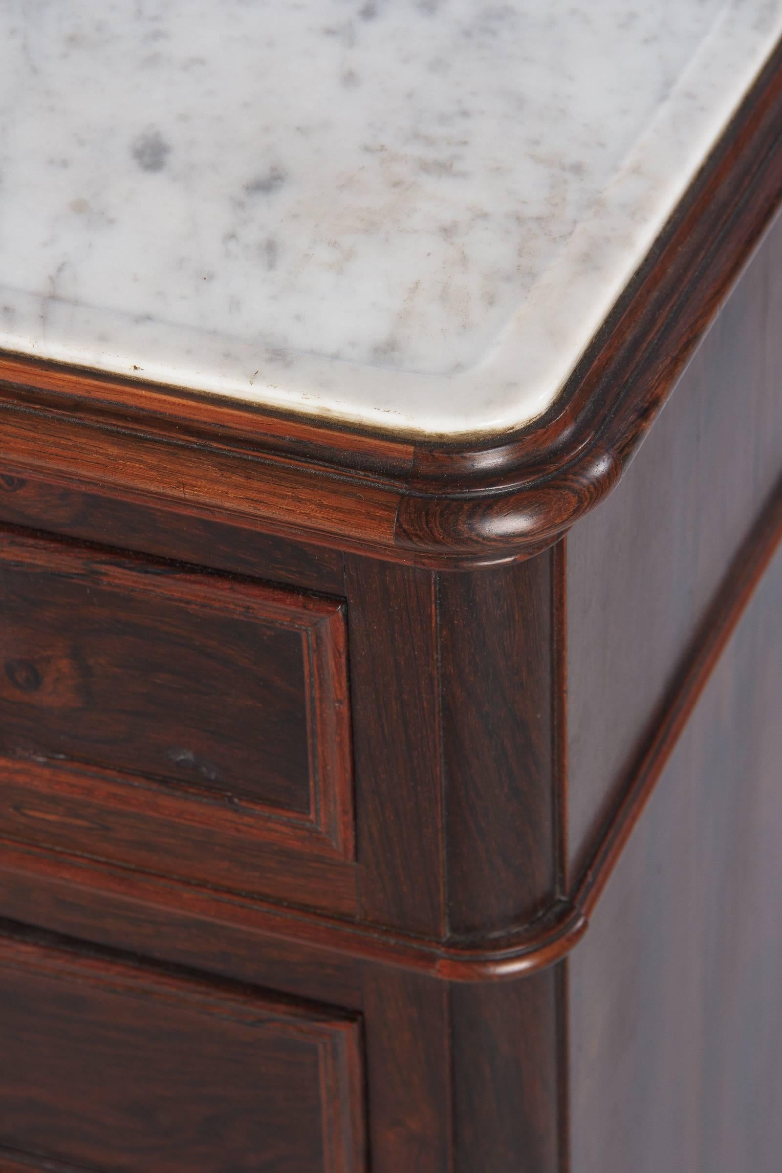 Louis Philippe Rosewood Cabinet with Marble Top, Mid-1800s 14