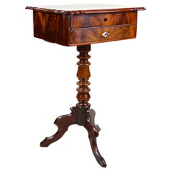 Louis Philippe Side Table/ Sewing Table Pyramid Mahogany, France, circa 1870