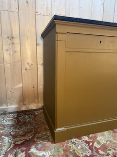 Louis Philippe sideboard with plinths in painted wood and black marble