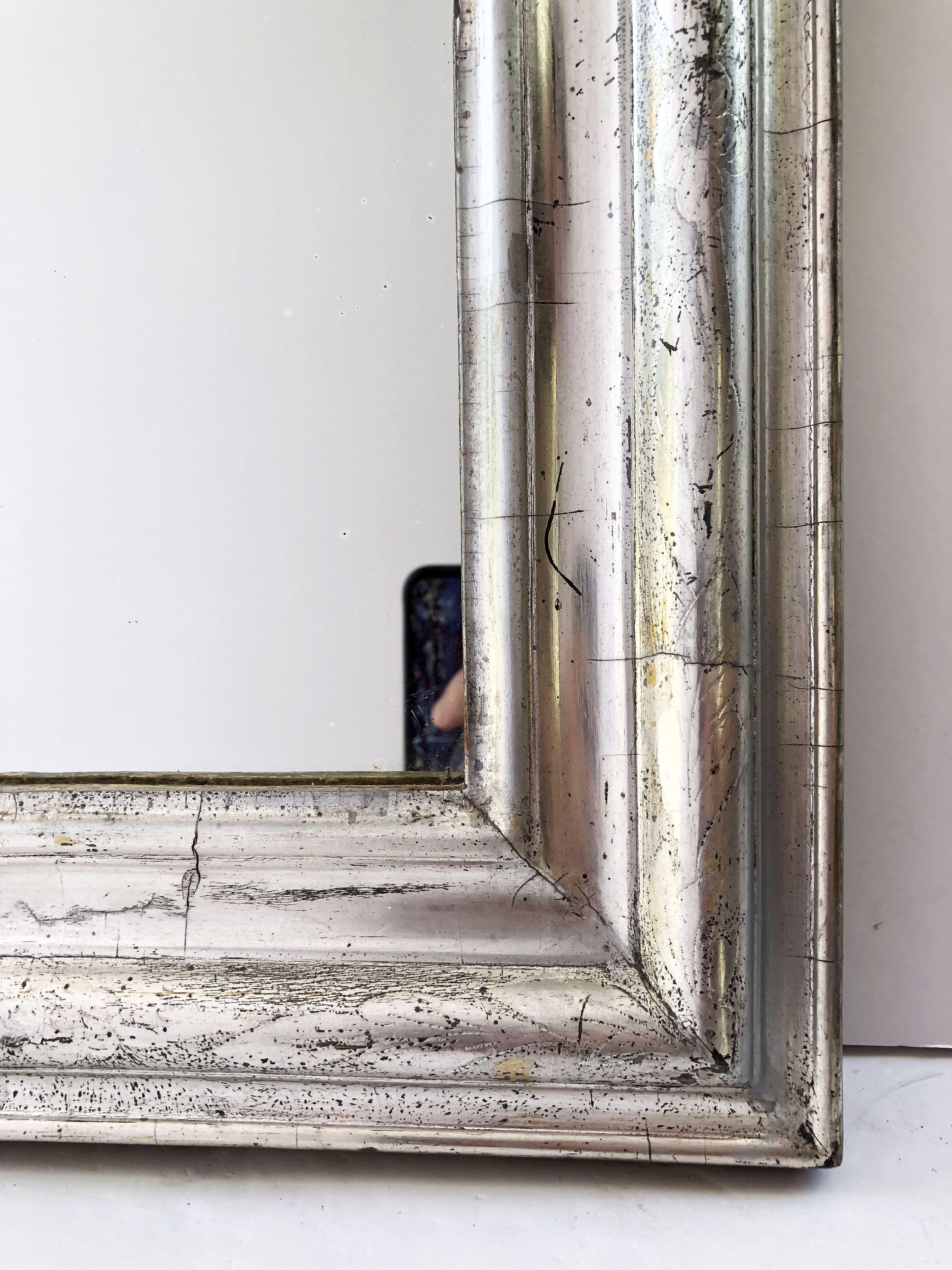 Louis Philippe Silver Gilt Mirror (H 26 x W 20 1/4) 3