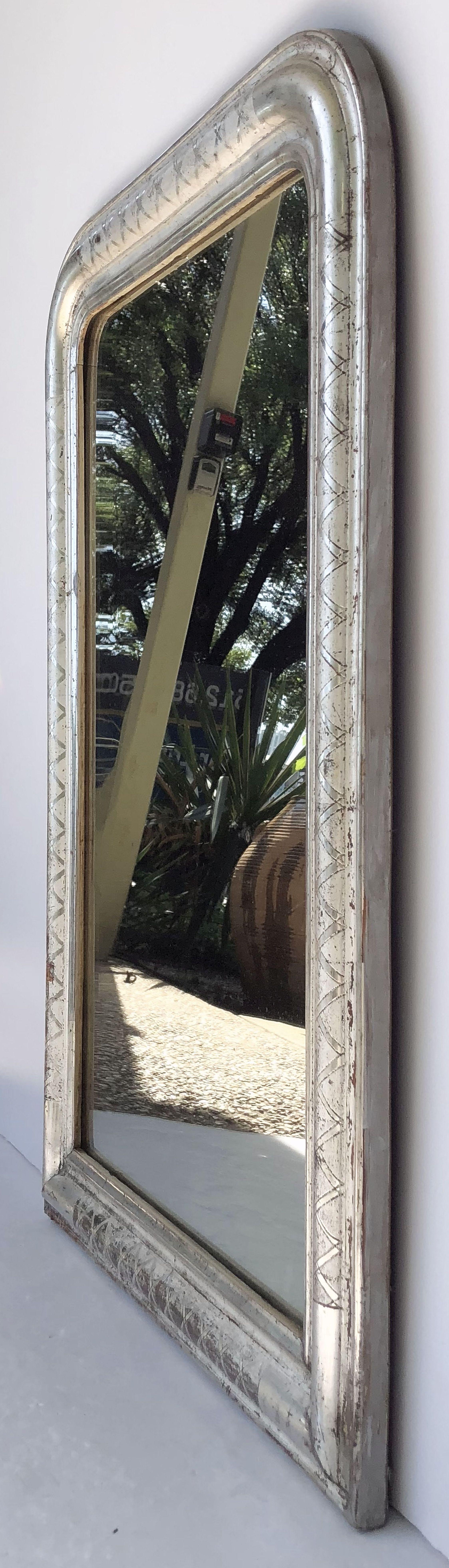 Louis Philippe Silver Gilt Mirror (H 35 x W 24 3/4) In Good Condition In Austin, TX