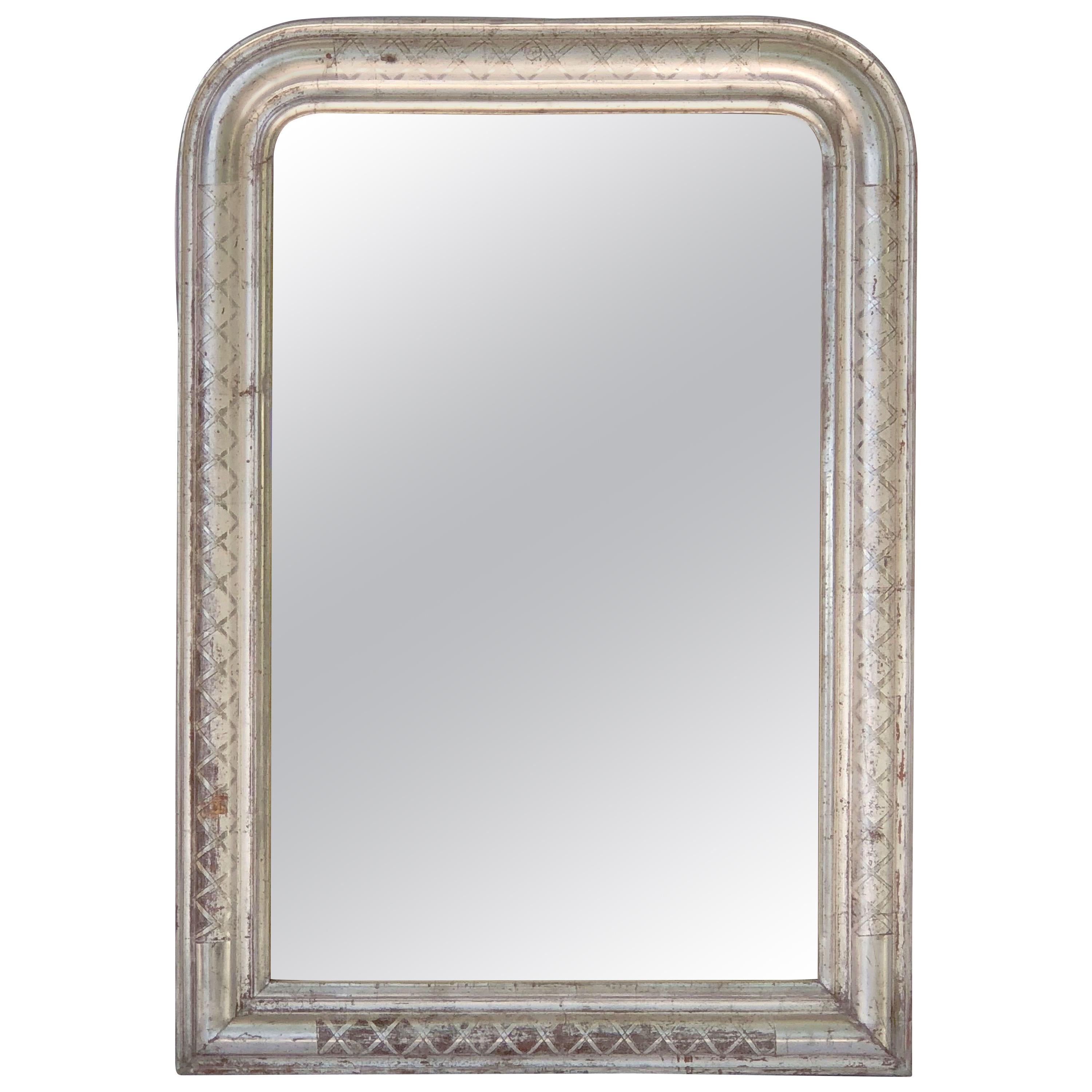 Louis Philippe Silver Gilt Mirror (H 35 x W 24 3/4)