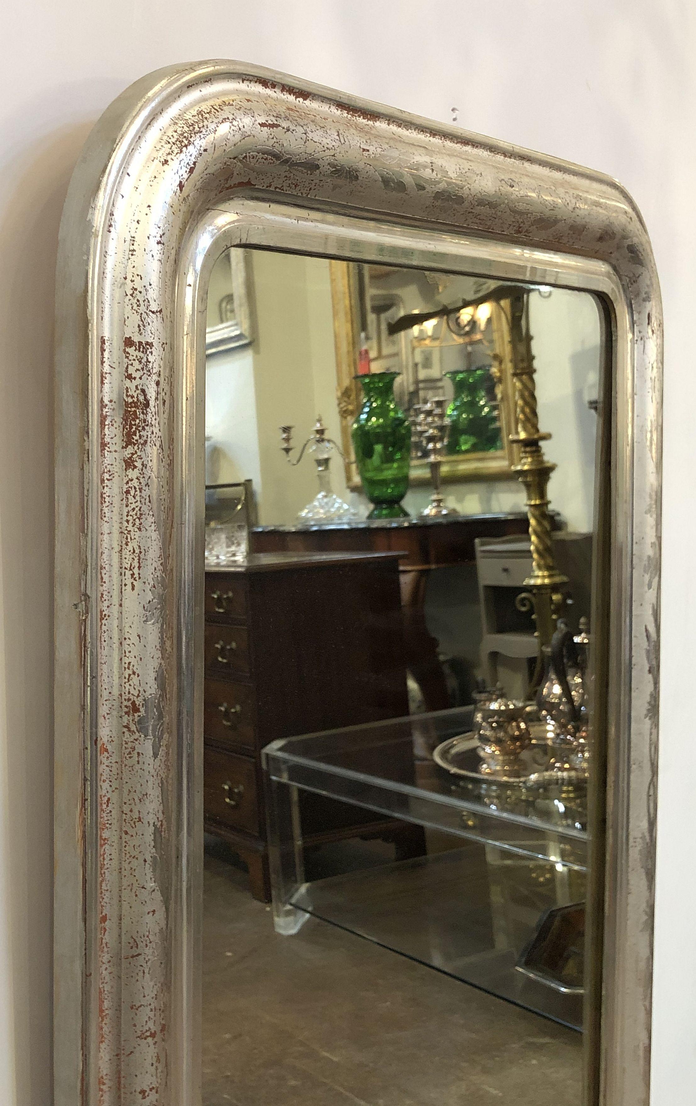 Louis Philippe Silver Gilt Mirror (H 43 3/4 x W 29 3/8) 5