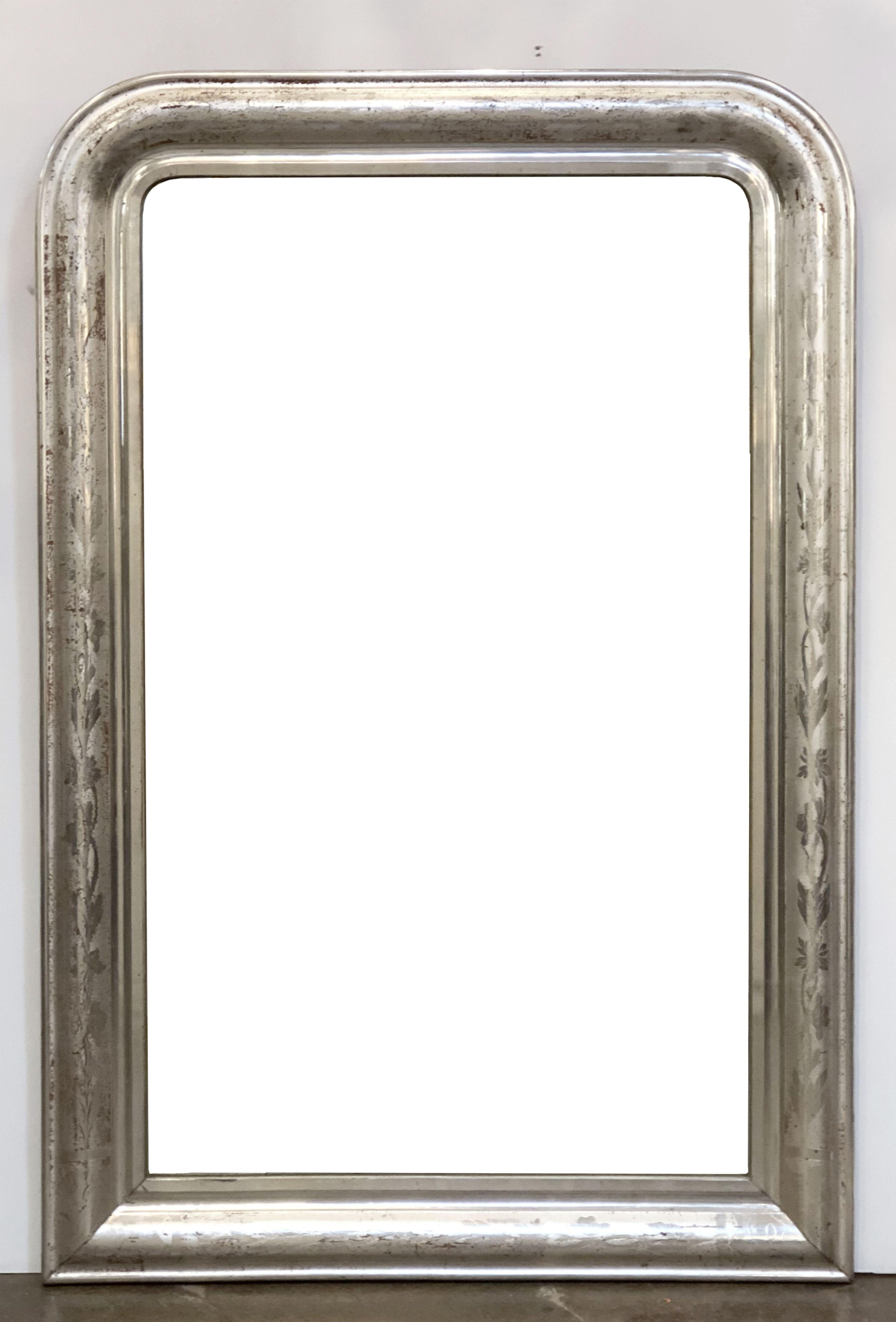 Louis Philippe Silver Gilt Mirror (H 43 3/4 x W 29 3/8) 11