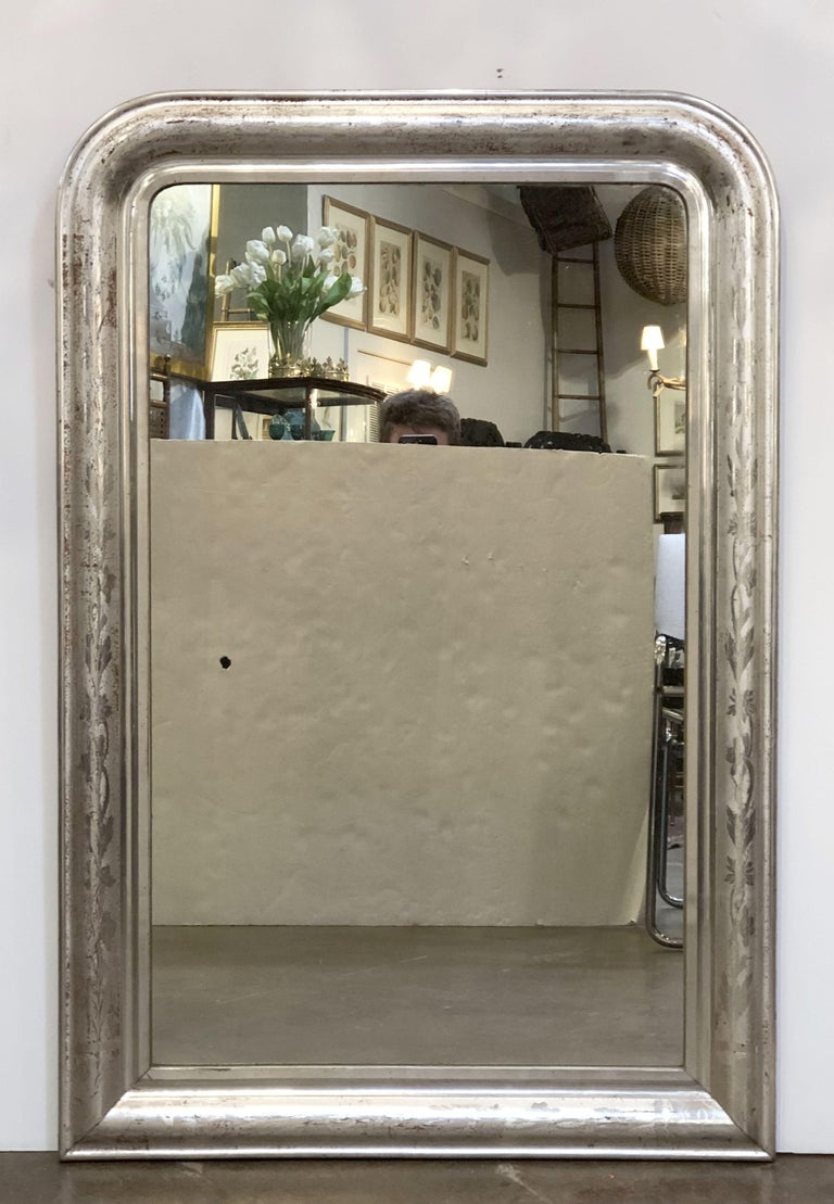 Louis Philippe Silver Gilt Mirror (H 43 3/4 x W 29 3/8) at 1stDibs