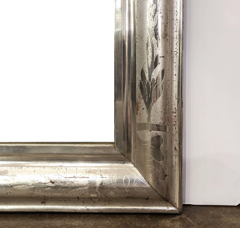 Louis Philippe Silver Gilt Mirror (H 43 3/4 x W 29 3/8) at 1stDibs