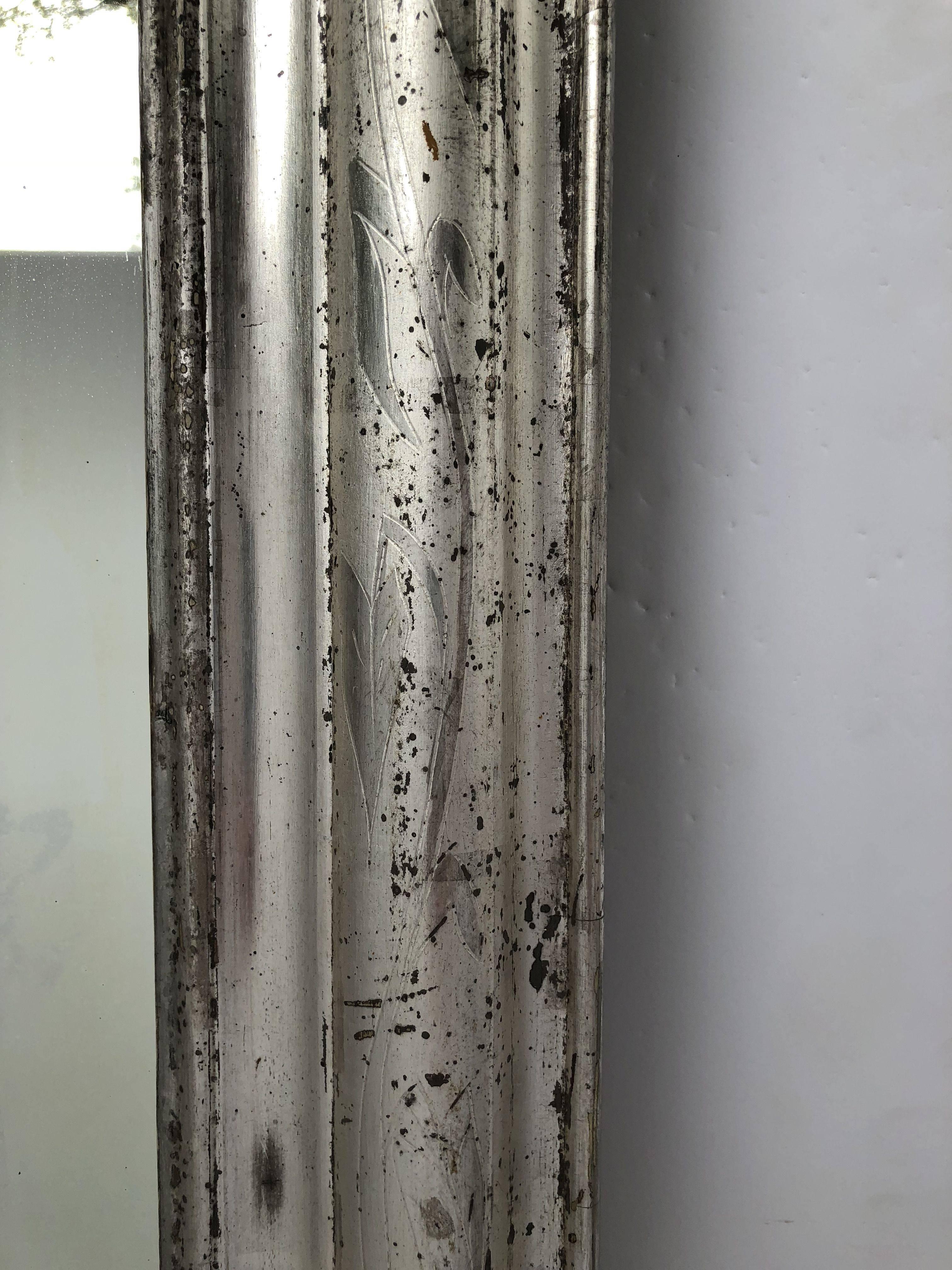 Louis Philippe Silver Gilt Mirror (H 53 3/4 x W 32 1/2) 1